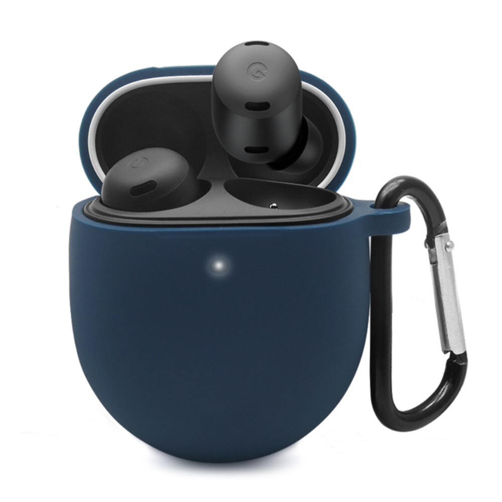 Google Pixel Buds Pro Silikonecover + karabinhage, Blå