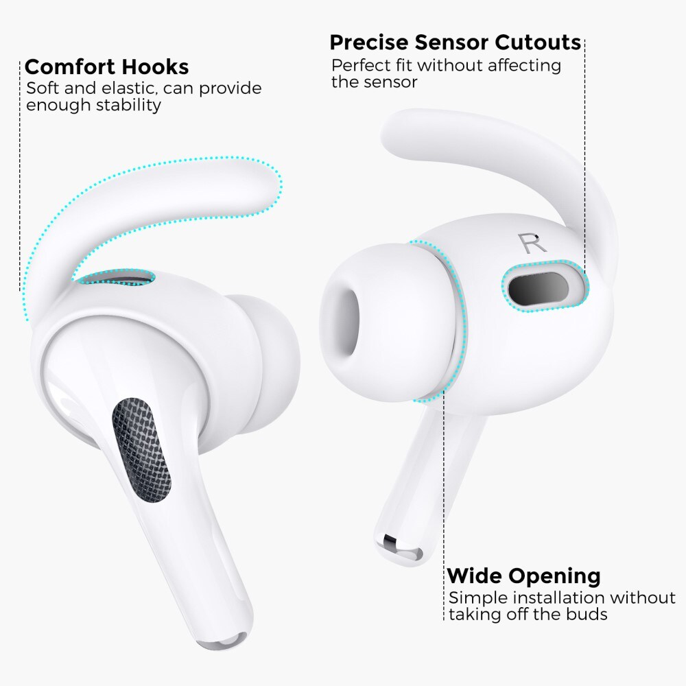 Apple AirPods Pro 2 Sporty Ear Hooks, Hvid