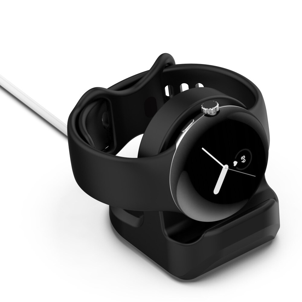 Google Pixel Watch Opladningsstander i silikone, Sort