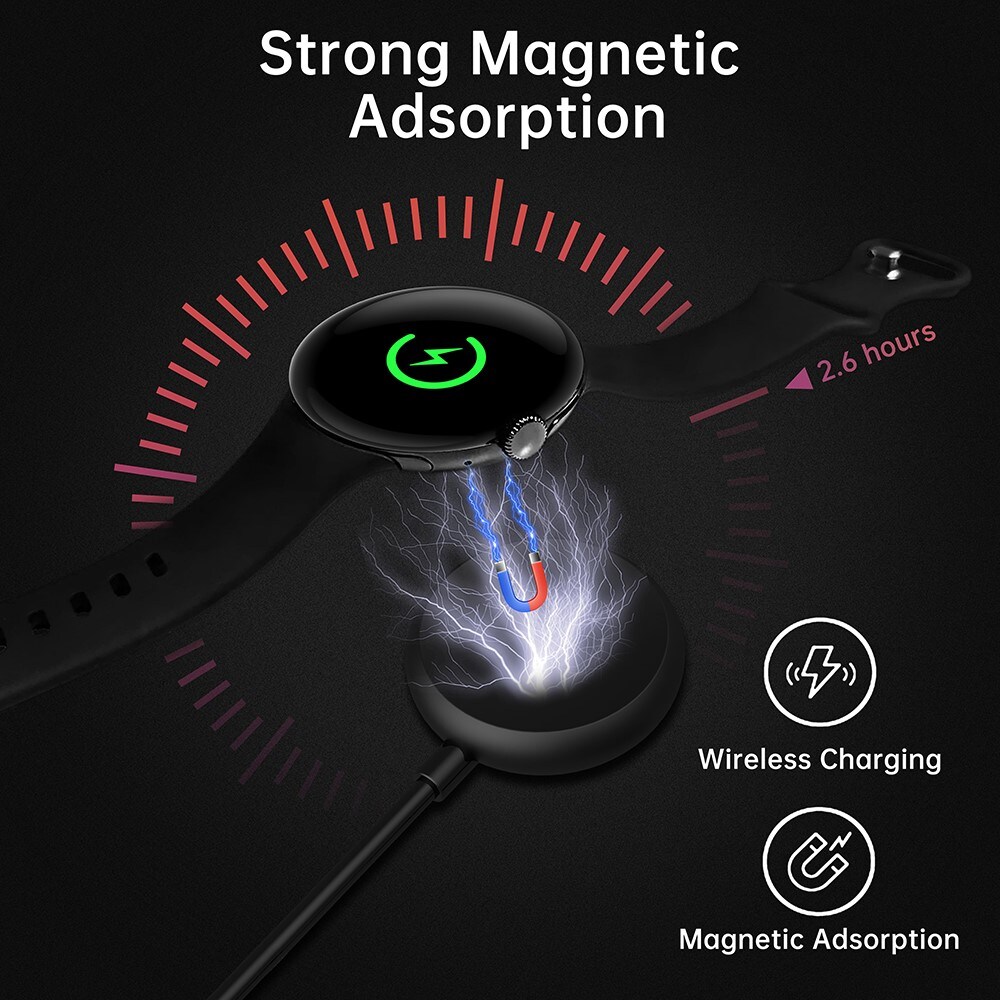Google Pixel Watch Magnetisk opladningskabel USB-C 1m, Hvid