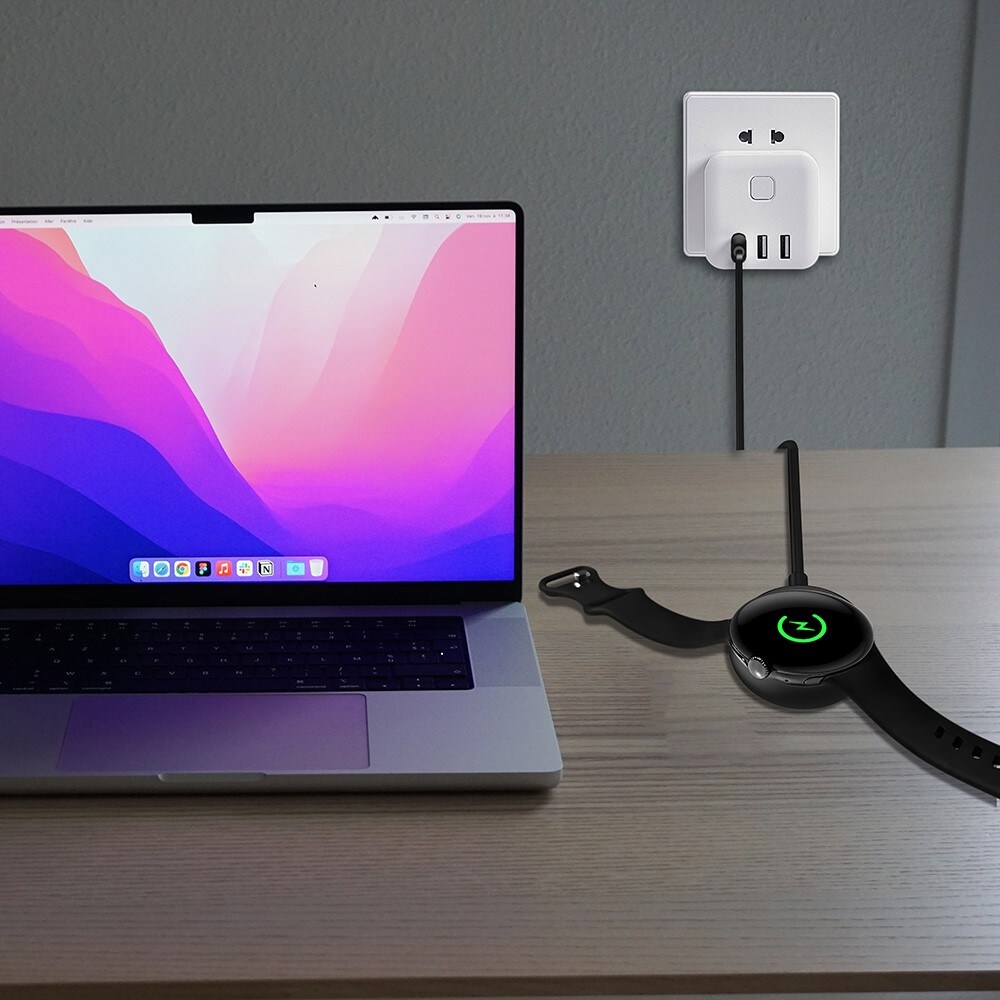 Google Pixel Watch Magnetisk opladningskabel USB-C 1m, Hvid