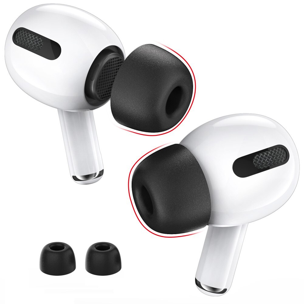 Apple AirPods Pro Ear Tips i memory foam - str. S, Sort