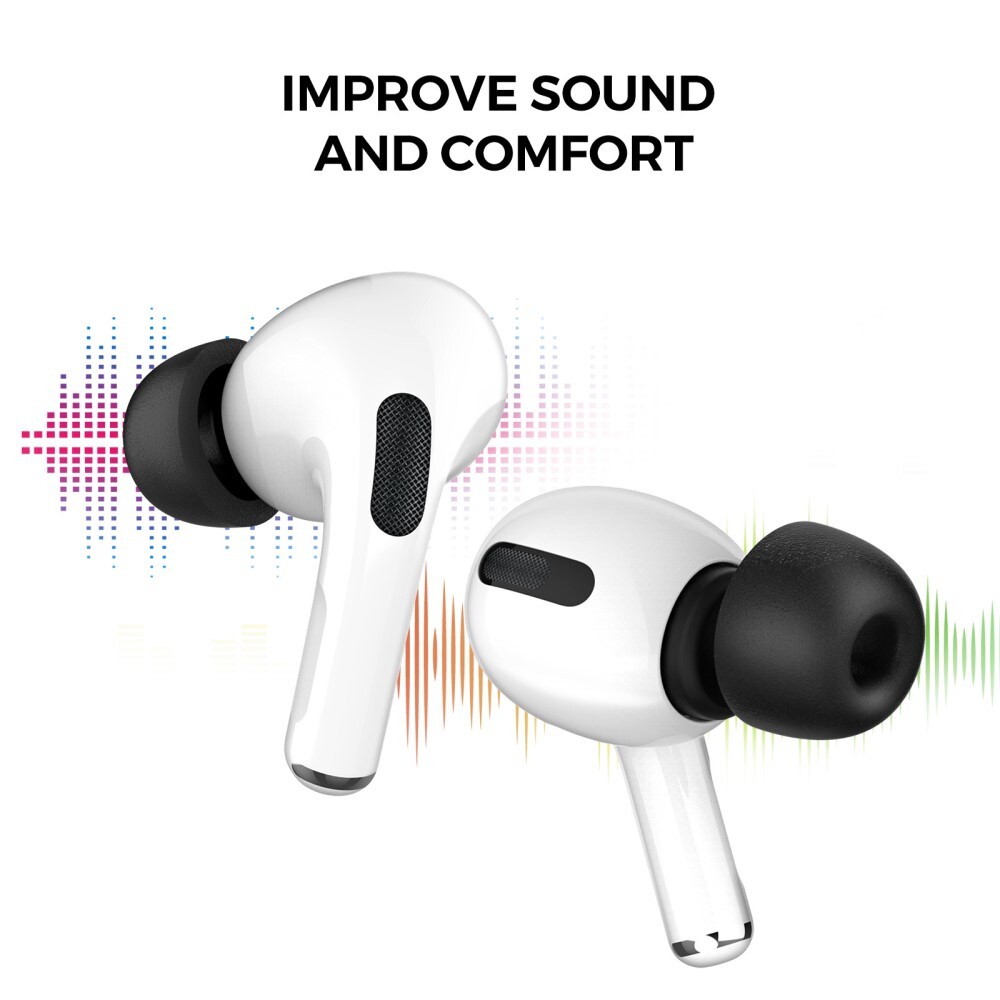Apple AirPods Pro 2 Ear Tips i memory foam - str. L, Sort
