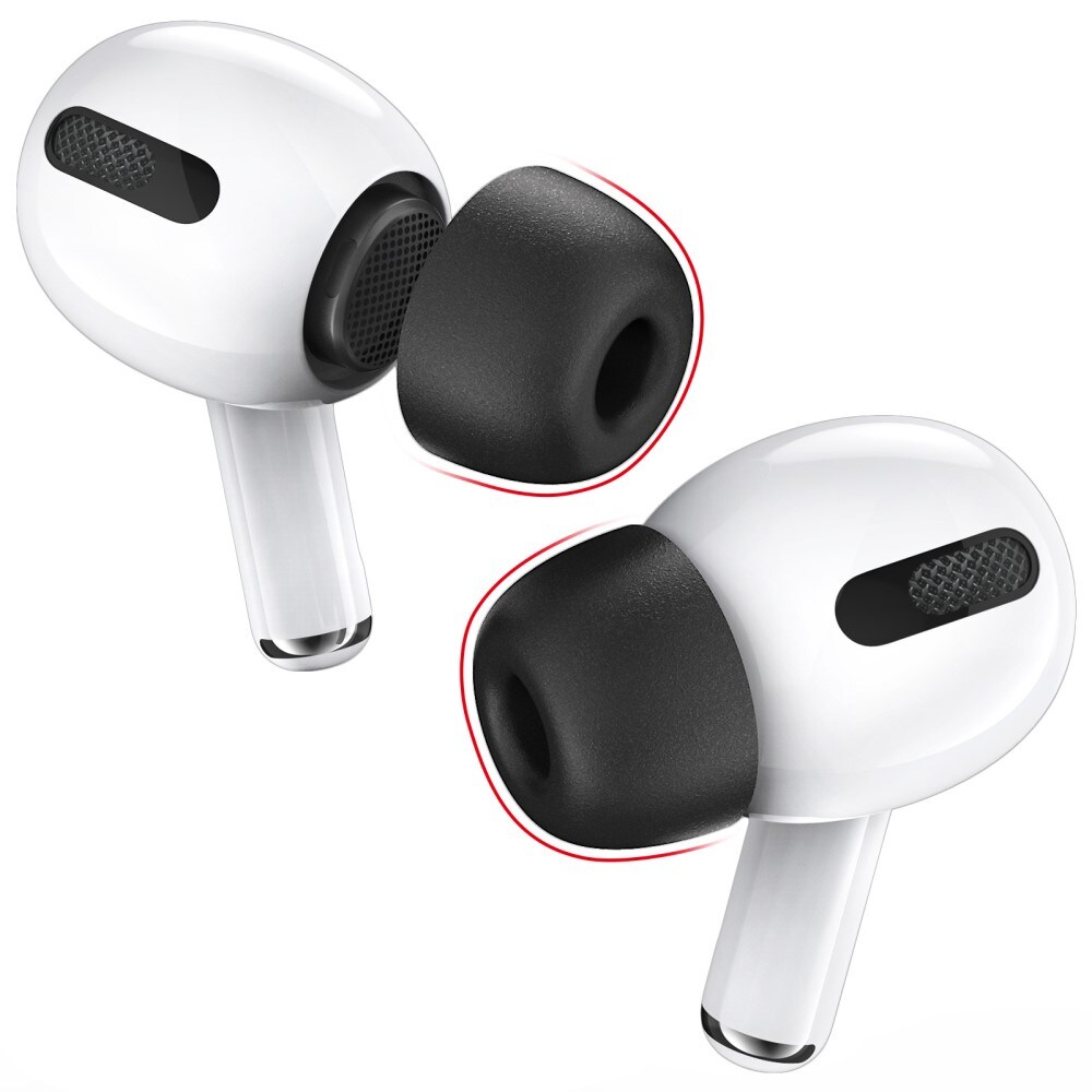 Apple AirPods Pro (3-pak) Ear Tips i memory foam - str. M, Sort