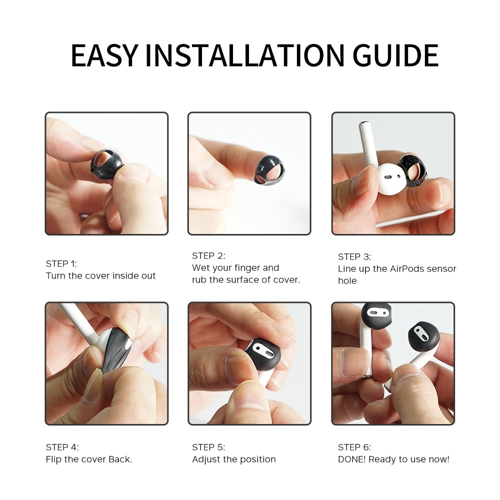 Apple AirPods 3-pak Ear Pads i silikone, Sort