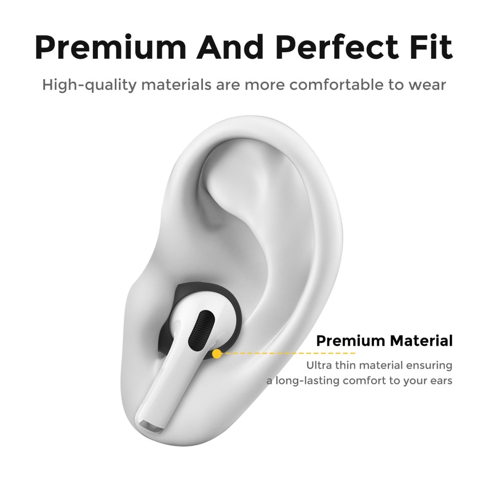 Apple AirPods Pro 2 3-pak Ear Pads i silikone, Sort