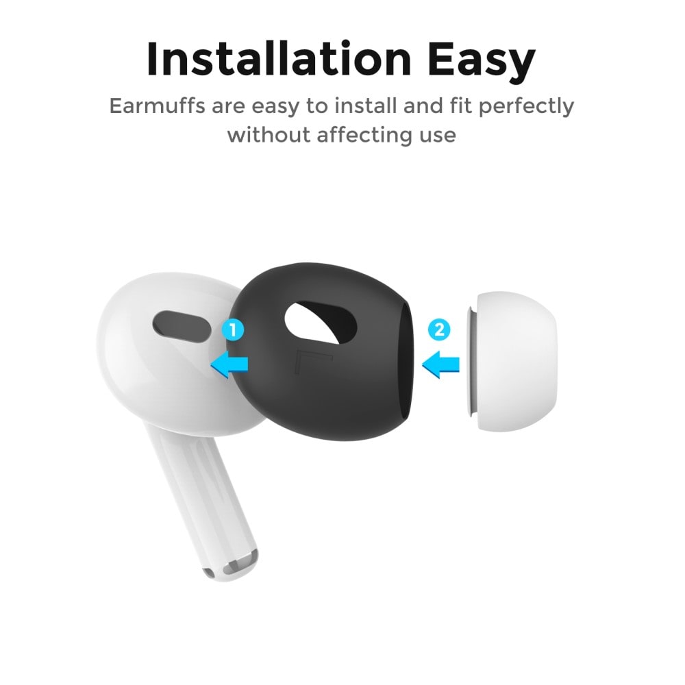 Apple AirPods Pro 2 3-pak Ear Pads i silikone, Sort