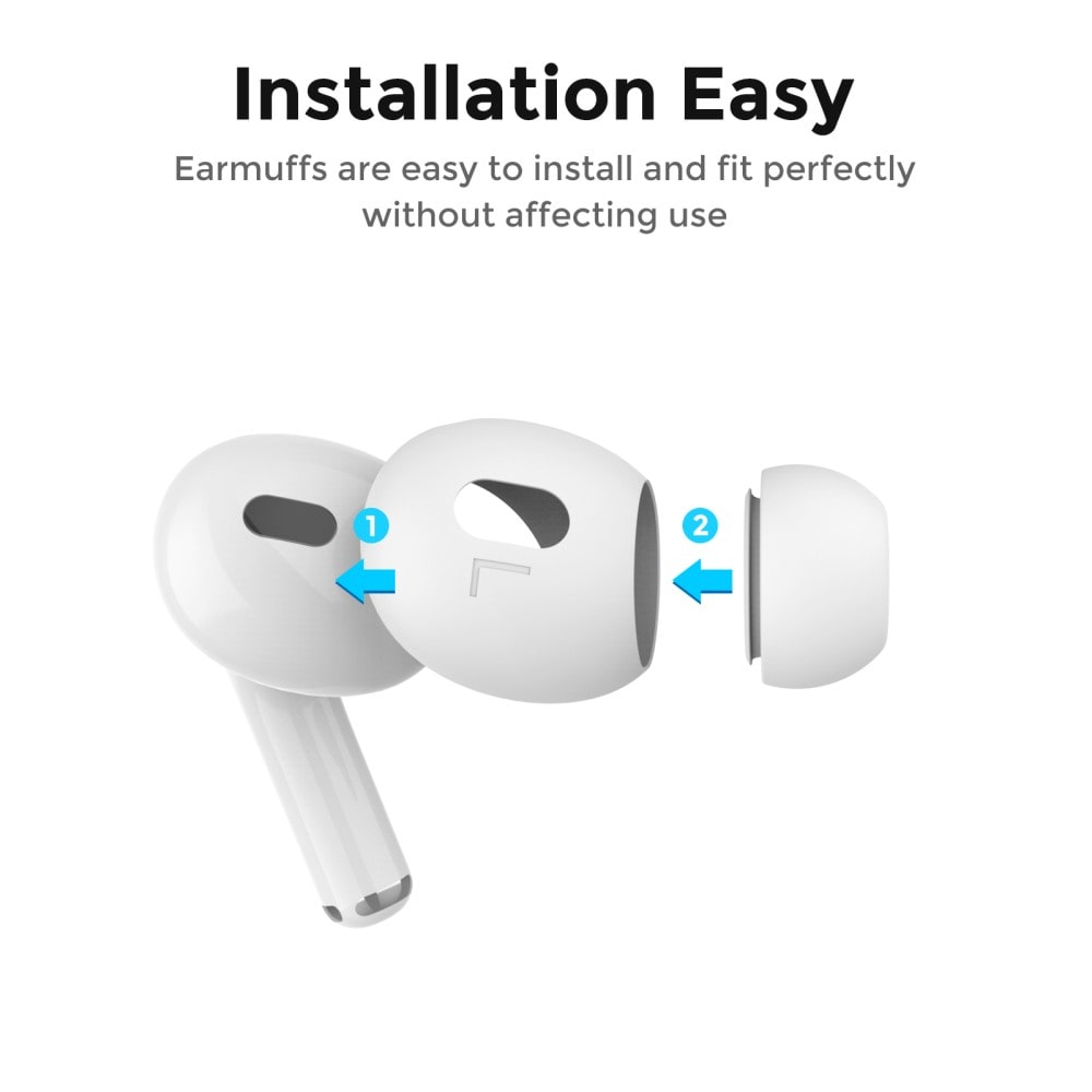 Apple AirPods Pro 2 Ear Pads i silikone, Hvid
