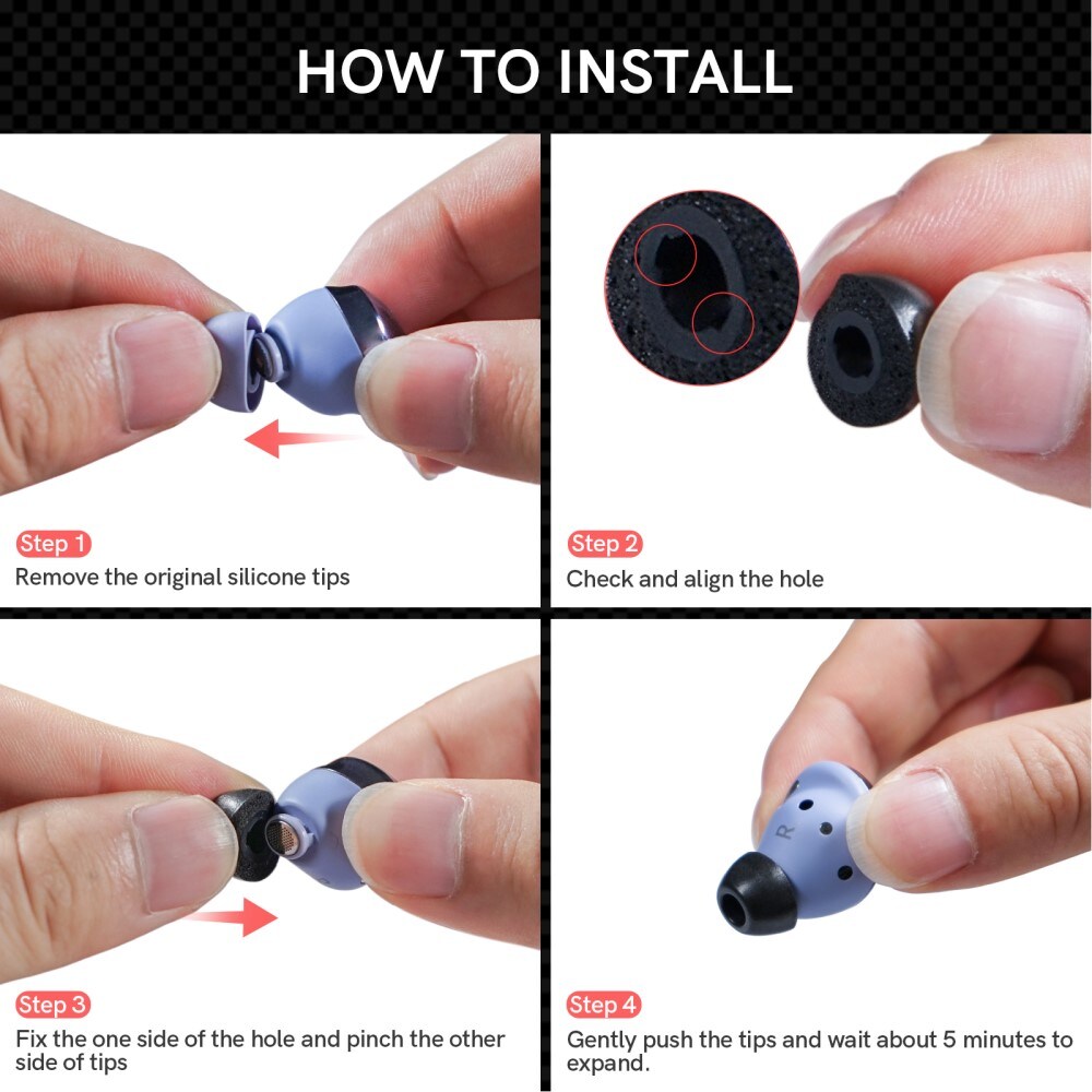 Samsung Galaxy Buds 2 Pro Ear Tips i memory foam - str. S/M/L