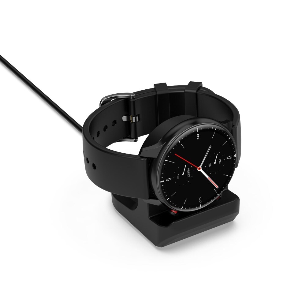 Amazfit Bip 3 Pro Opladningsstander i silikone, Sort