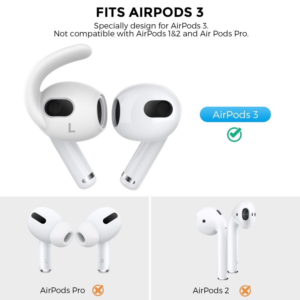 Apple AirPods 3 Sporty Ear Hooks, Hvid