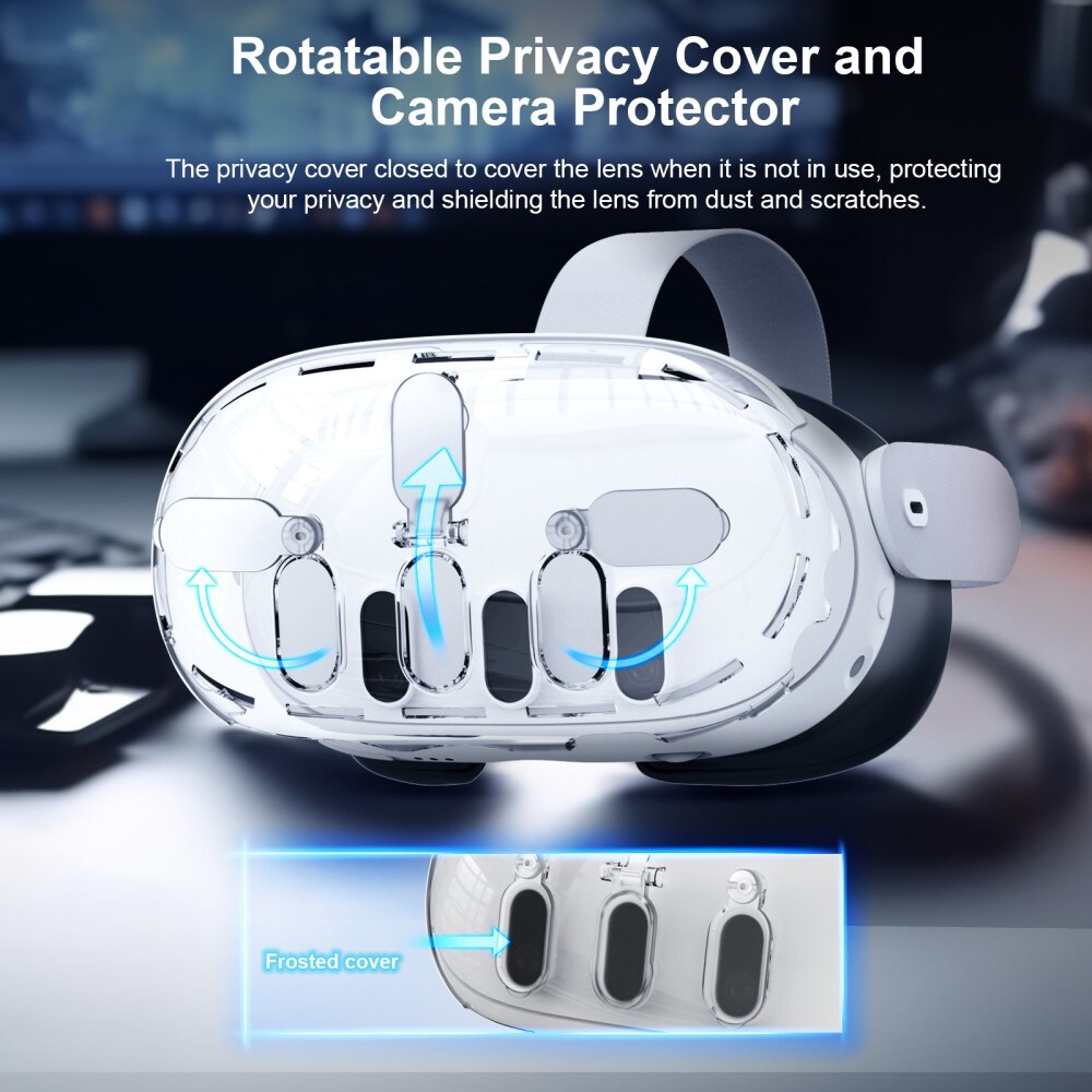 Meta Quest 3 VR beskyttende hardcase, Gennemsigtig