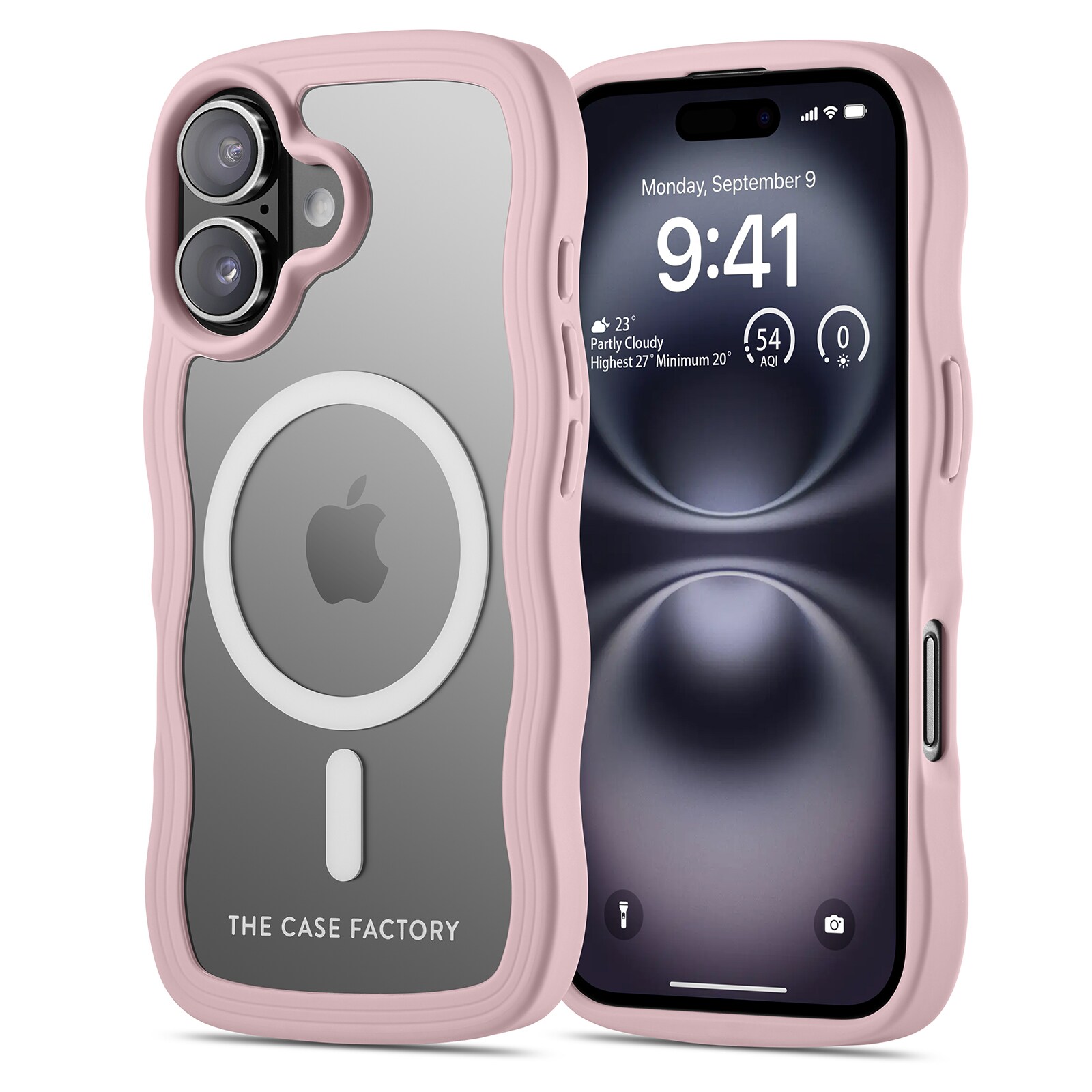 iPhone 16 The Wave Magnetic Case, Lyserød