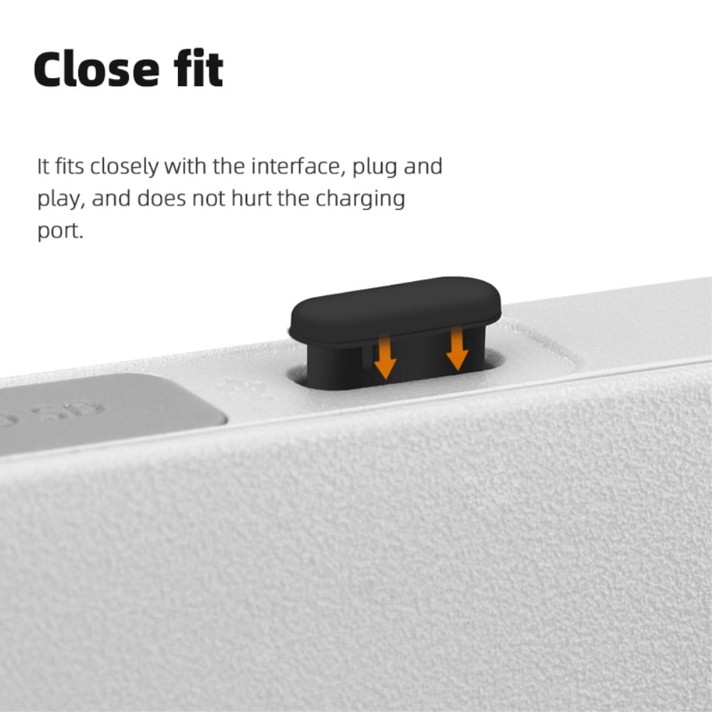 Støvprop til USB-C port (3-pak), Sort