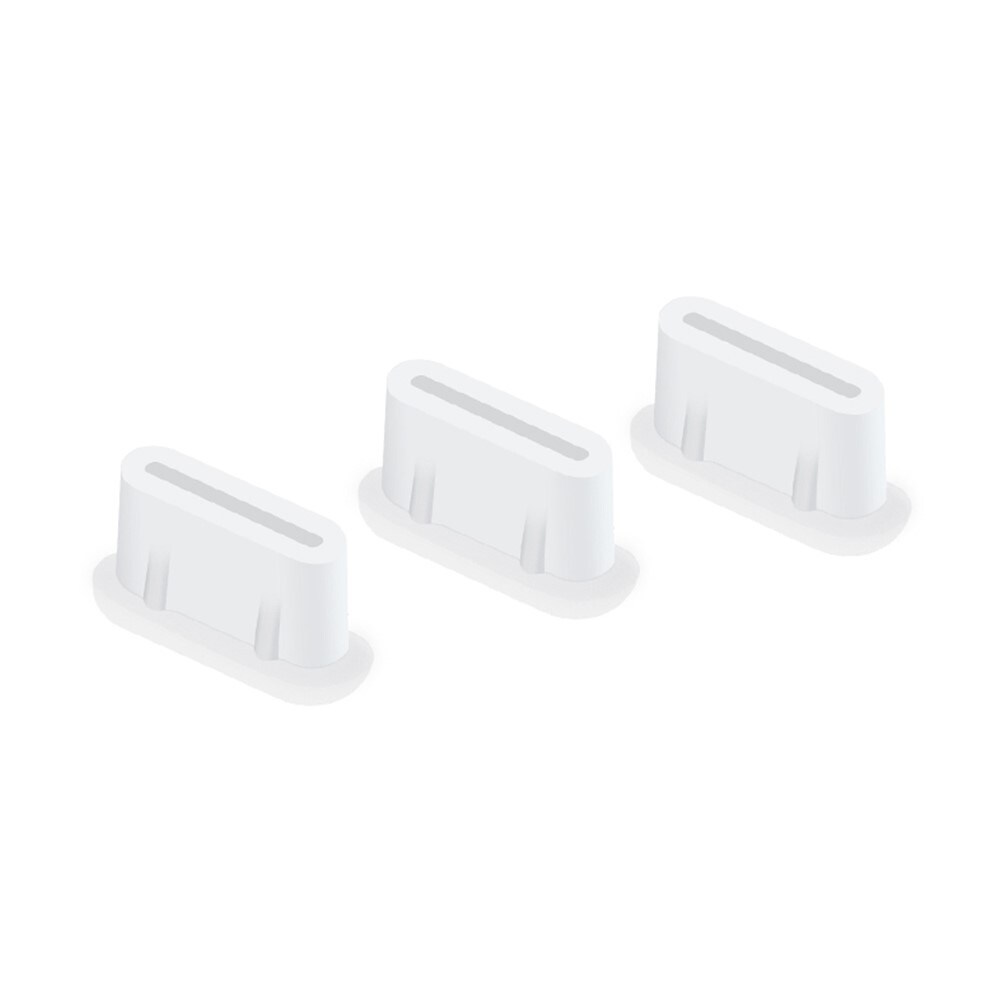 Støvprop til USB-C port (3-pak), Hvid