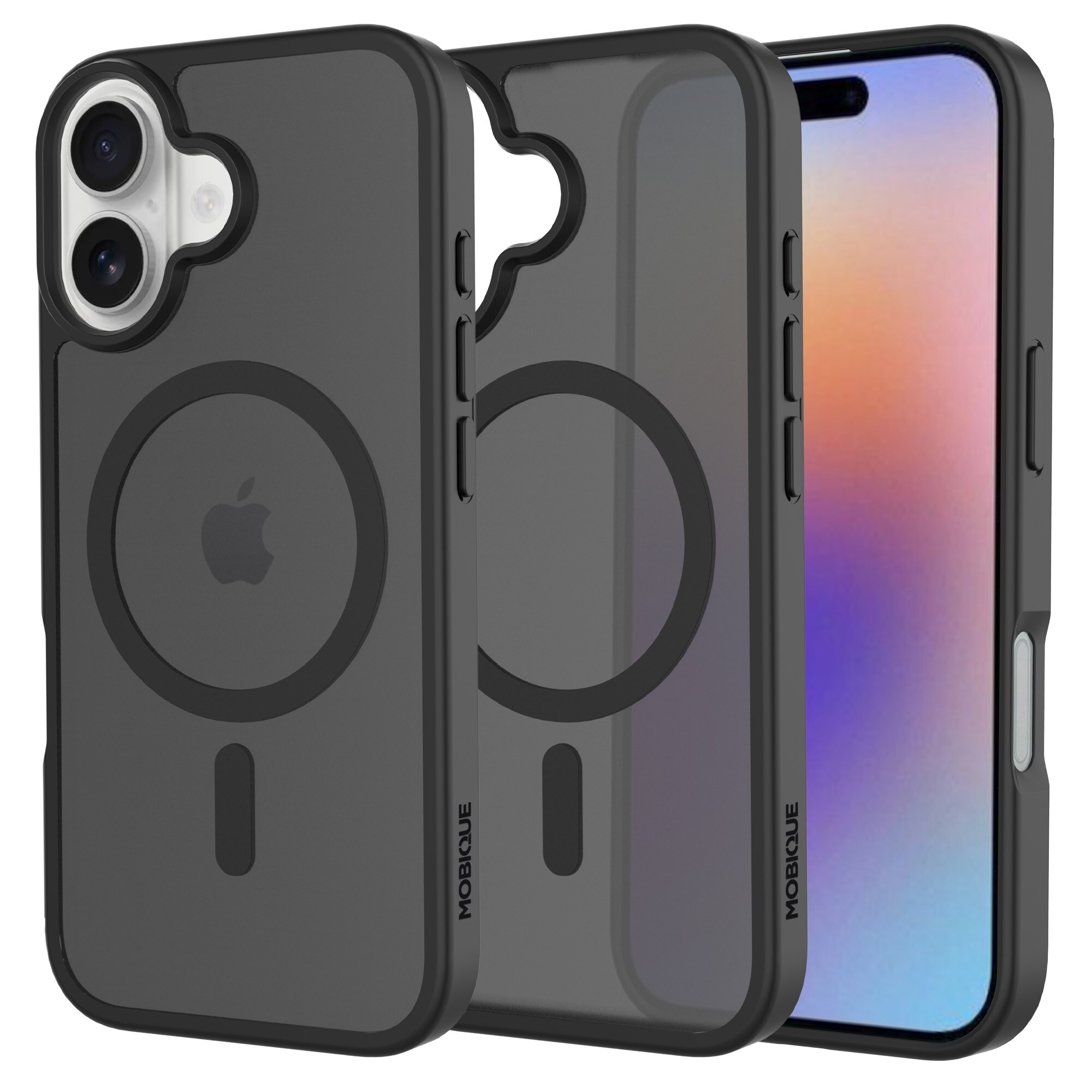 iPhone 17 Hybrid-cover magnetisk, Frosted Black