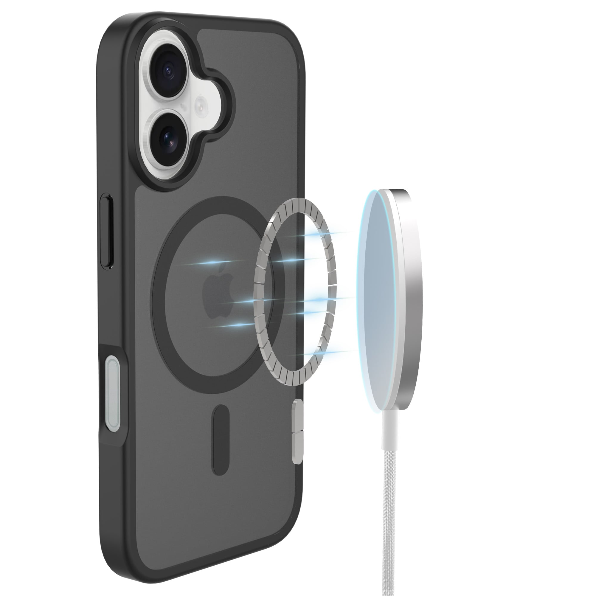iPhone 17 Hybrid-cover magnetisk, Frosted Black