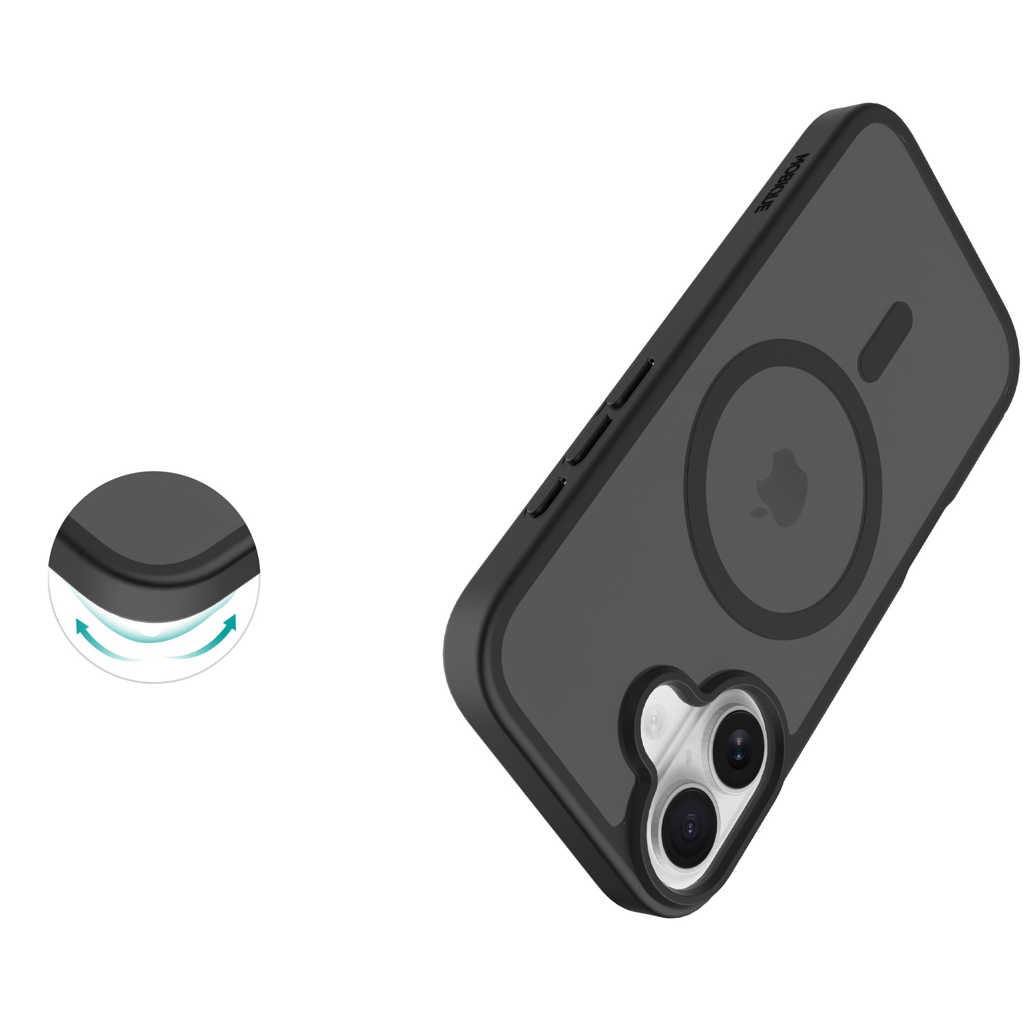 iPhone 17 Hybrid-cover magnetisk, Frosted Black