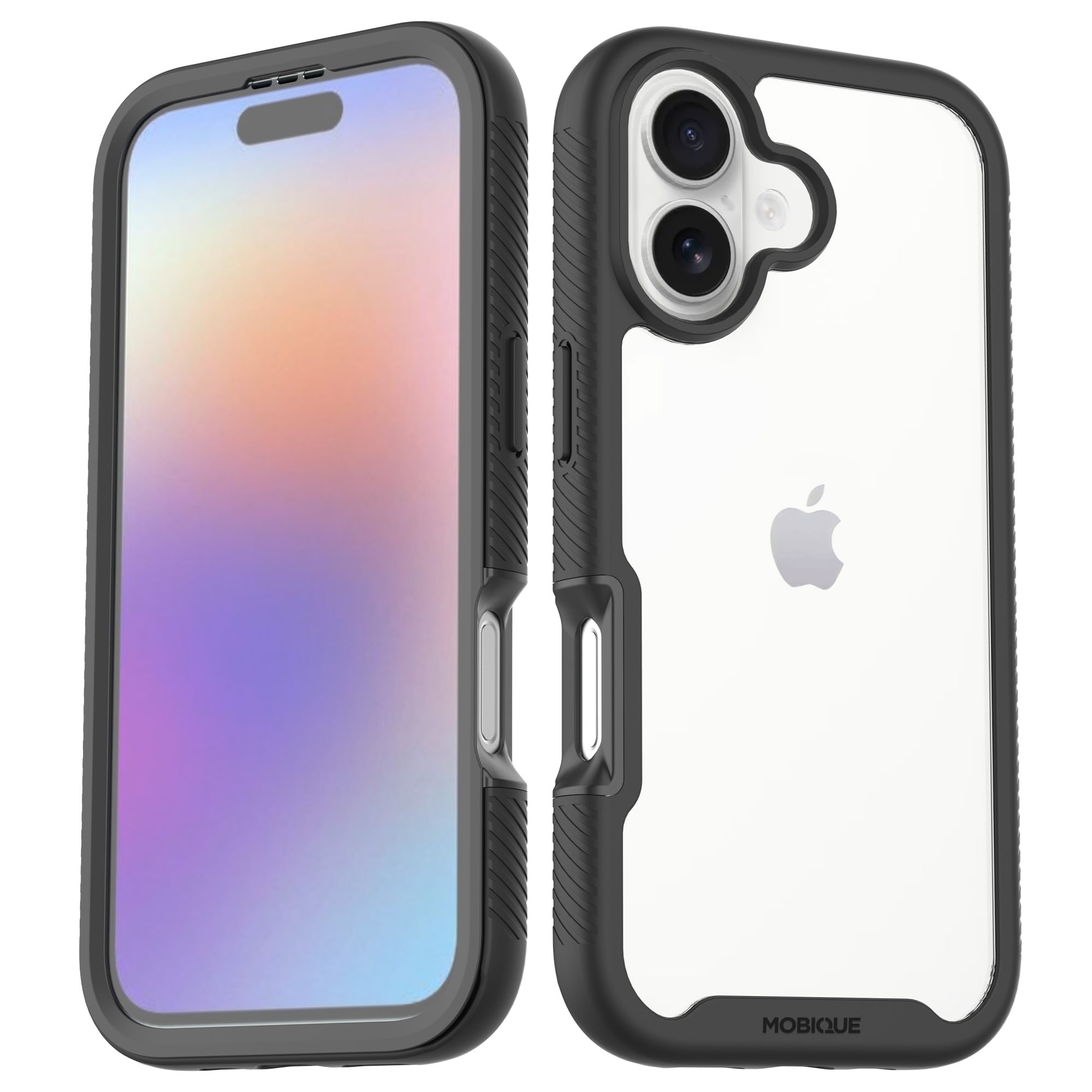 iPhone 17 Mobilcover Full Protection, Sort/gennemsigtig