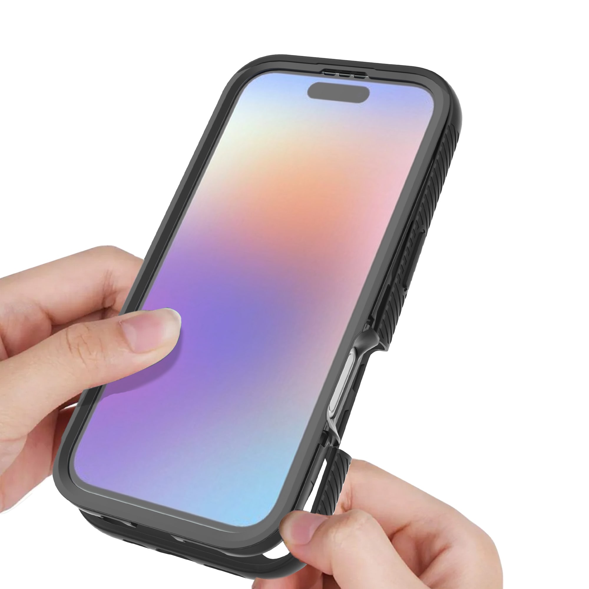 iPhone 17 Mobilcover Full Protection, Sort/gennemsigtig