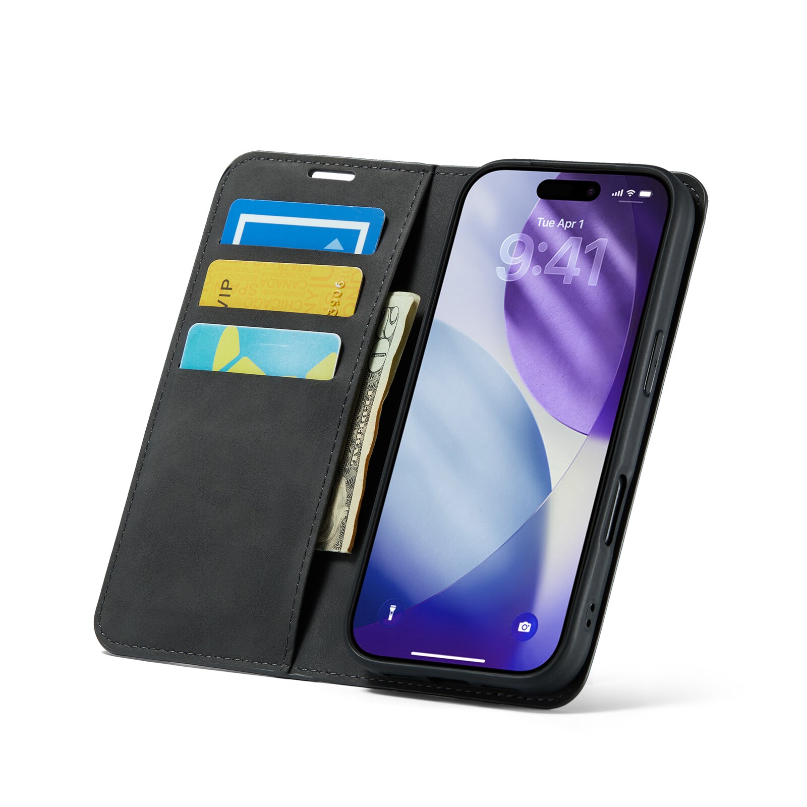 iPhone 17 Pro Slankt etui med kortholder, Sort