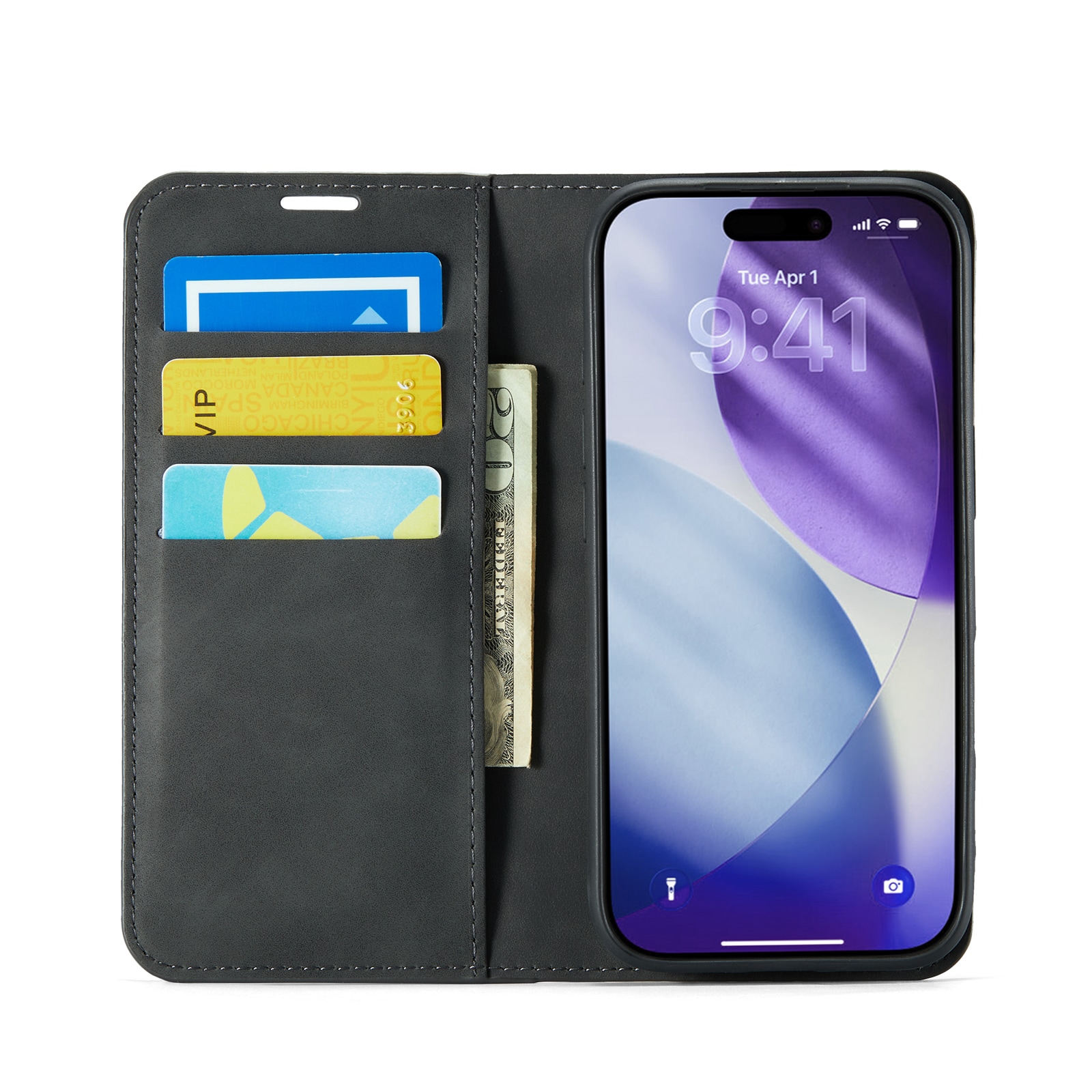 iPhone 17 Pro Slankt etui med kortholder, Sort