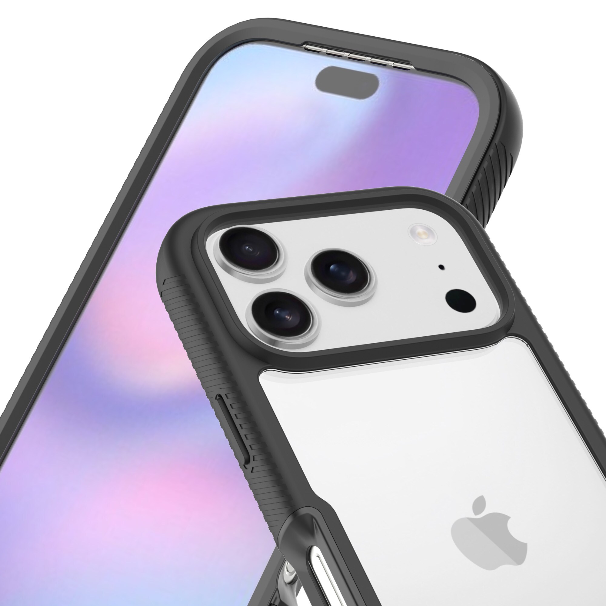 iPhone 17 Pro Max Mobilcover Full Protection, Sort/gennemsigtig