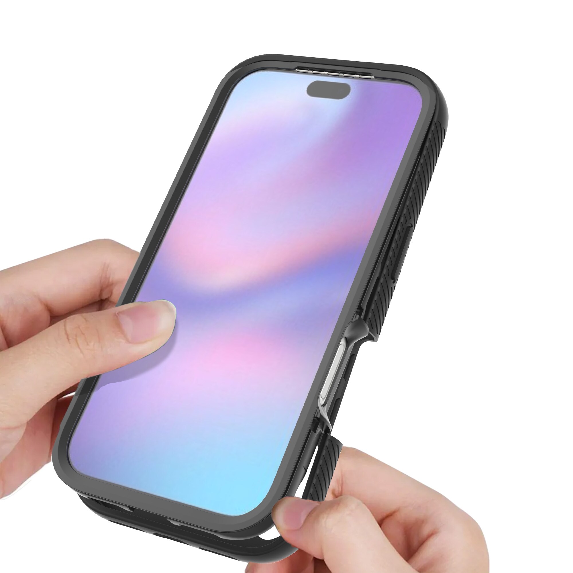iPhone 17 Pro Max Mobilcover Full Protection, Sort/gennemsigtig