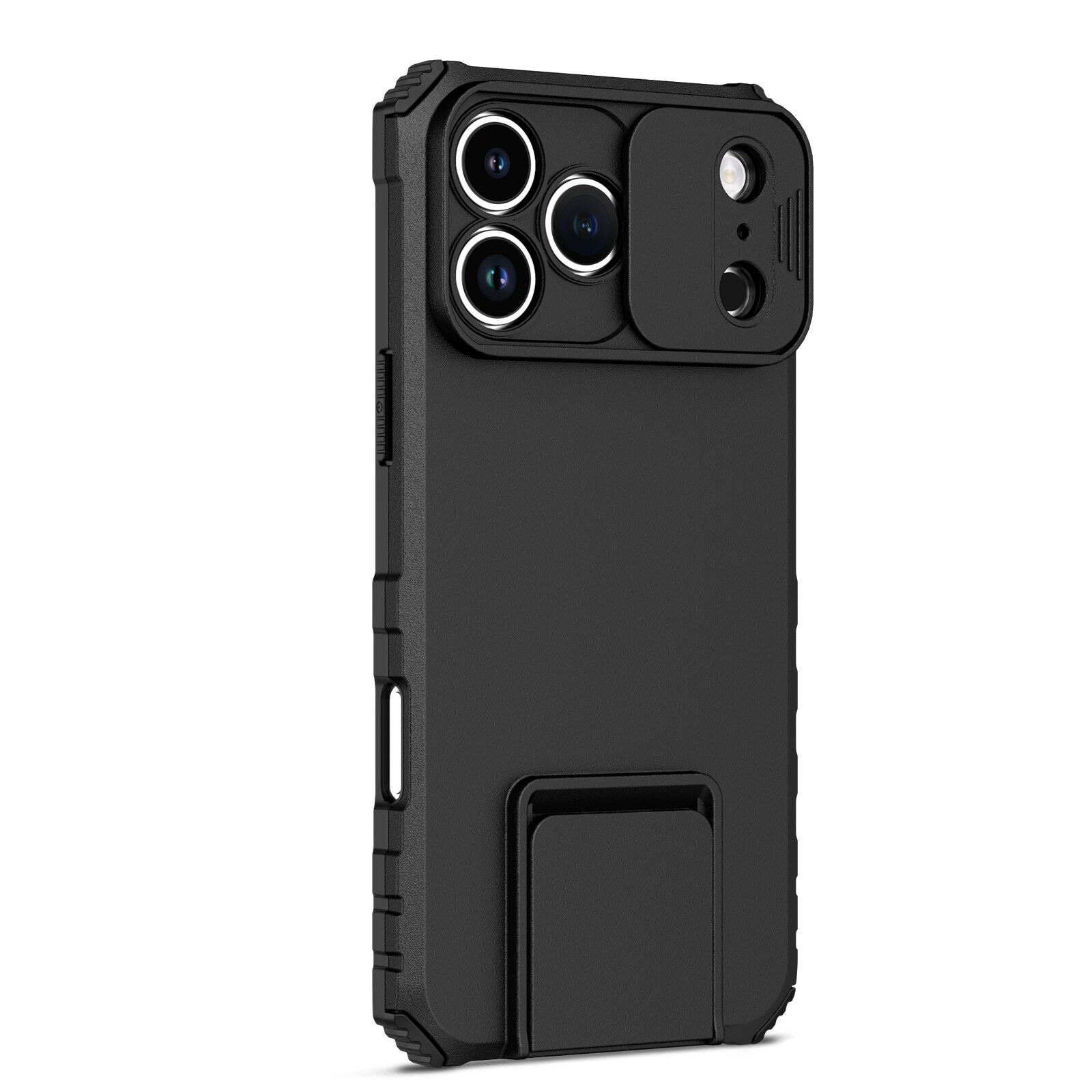 iPhone 17 Pro Cover med Kickstand & Kamerabeskyttelse, Sort