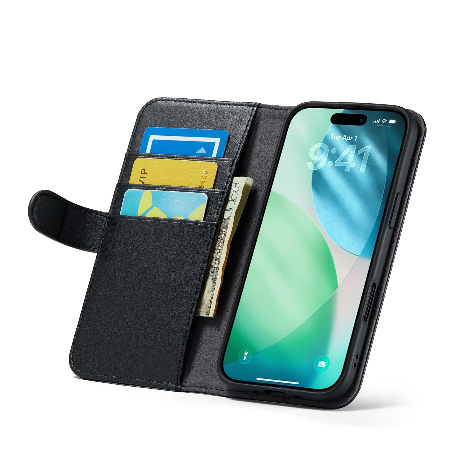 iPhone Air Pungetui i ægte læder, Sort