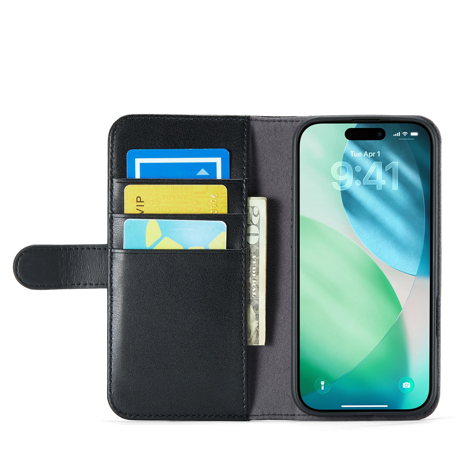 iPhone Air Pungetui i ægte læder, Sort