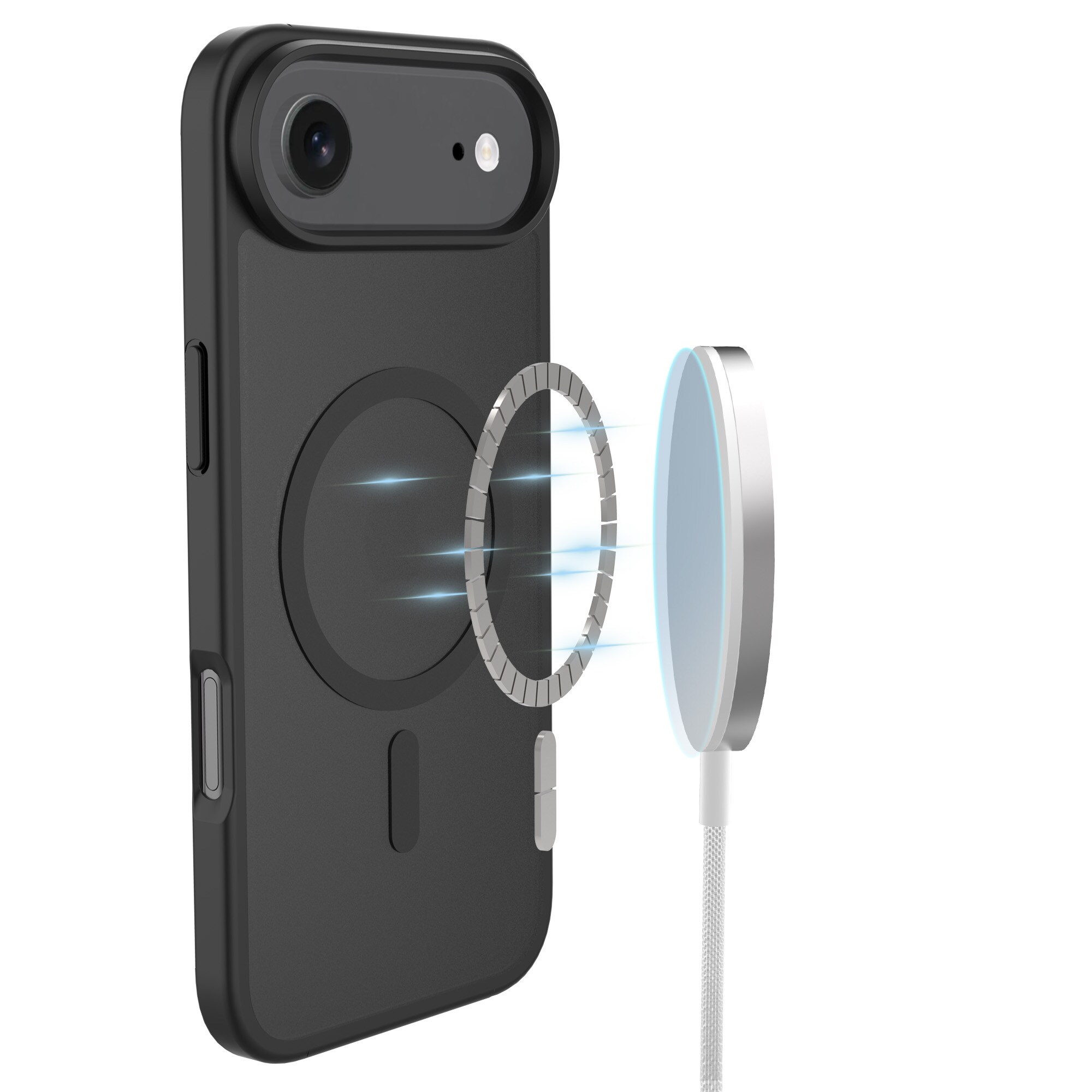 iPhone Air Hybrid-cover magnetisk, Frosted Black
