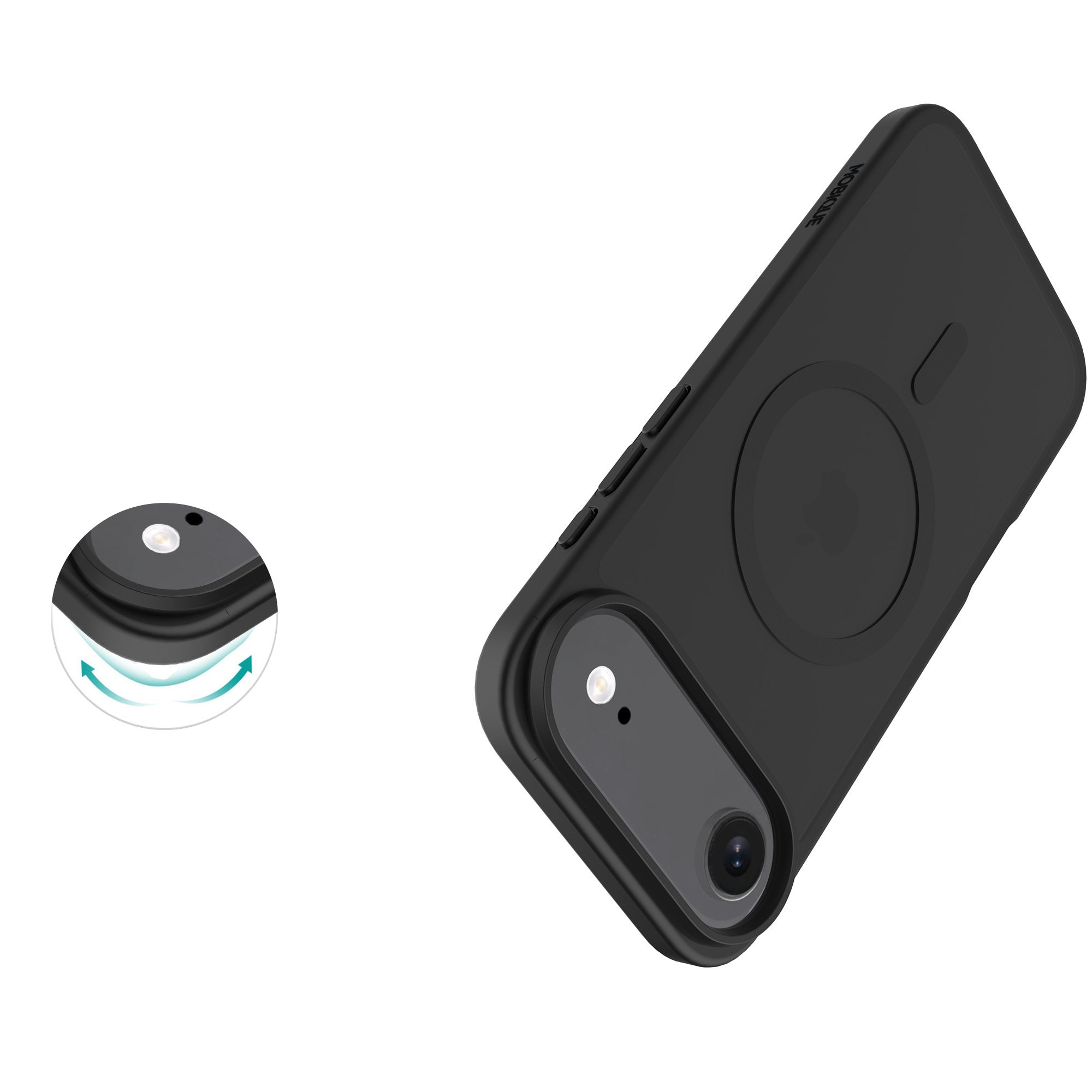 iPhone Air Hybrid-cover magnetisk, Frosted Black
