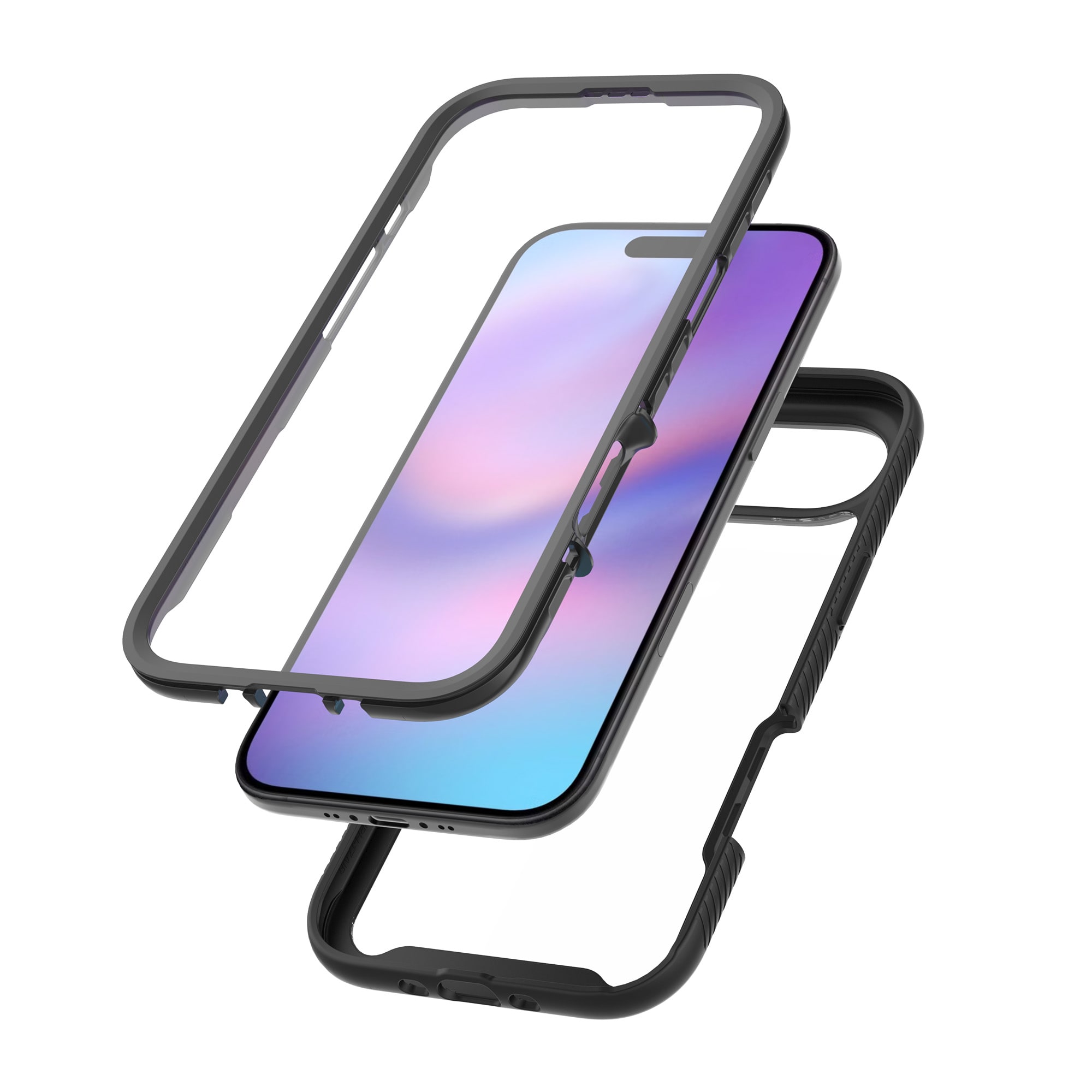 iPhone 17 Air Mobilcover Full Protection, Sort/gennemsigtig