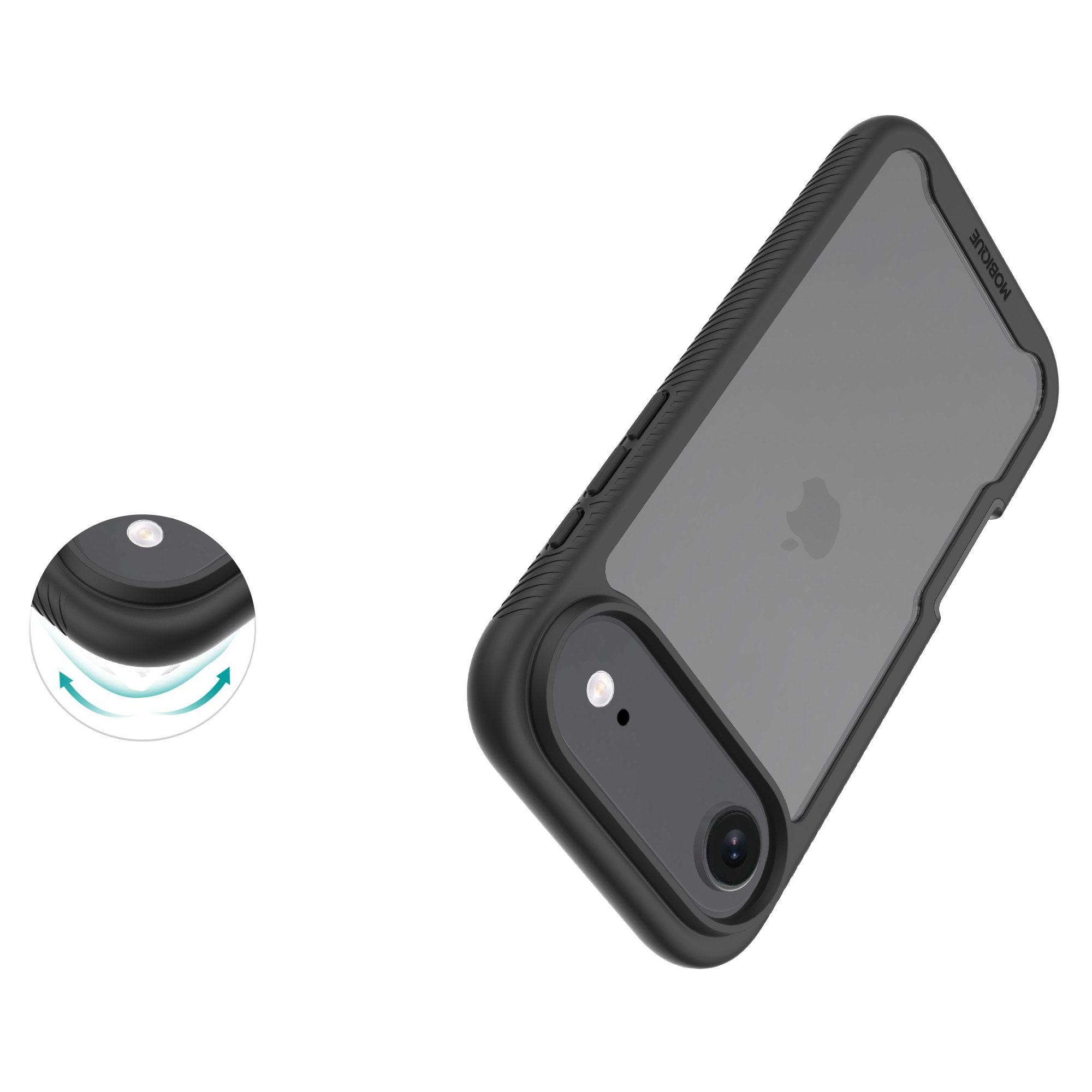 iPhone 17 Air Mobilcover Full Protection, Sort/gennemsigtig