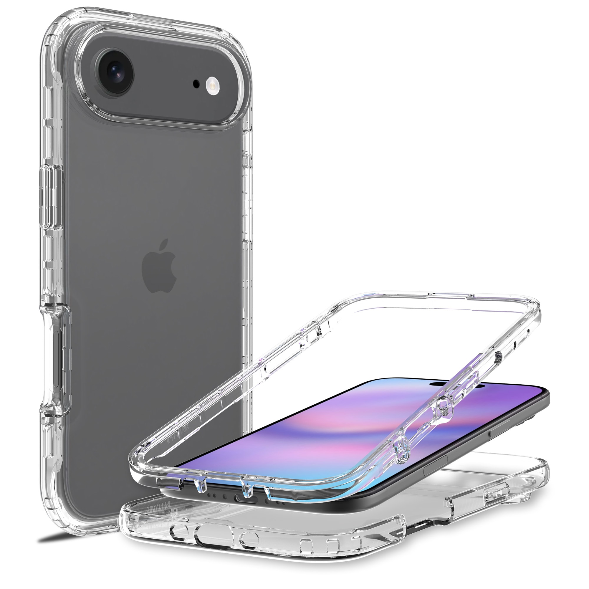 iPhone 17 Air Stødsikkert mobilcover med beskyttelsesramme Gennemsigtig