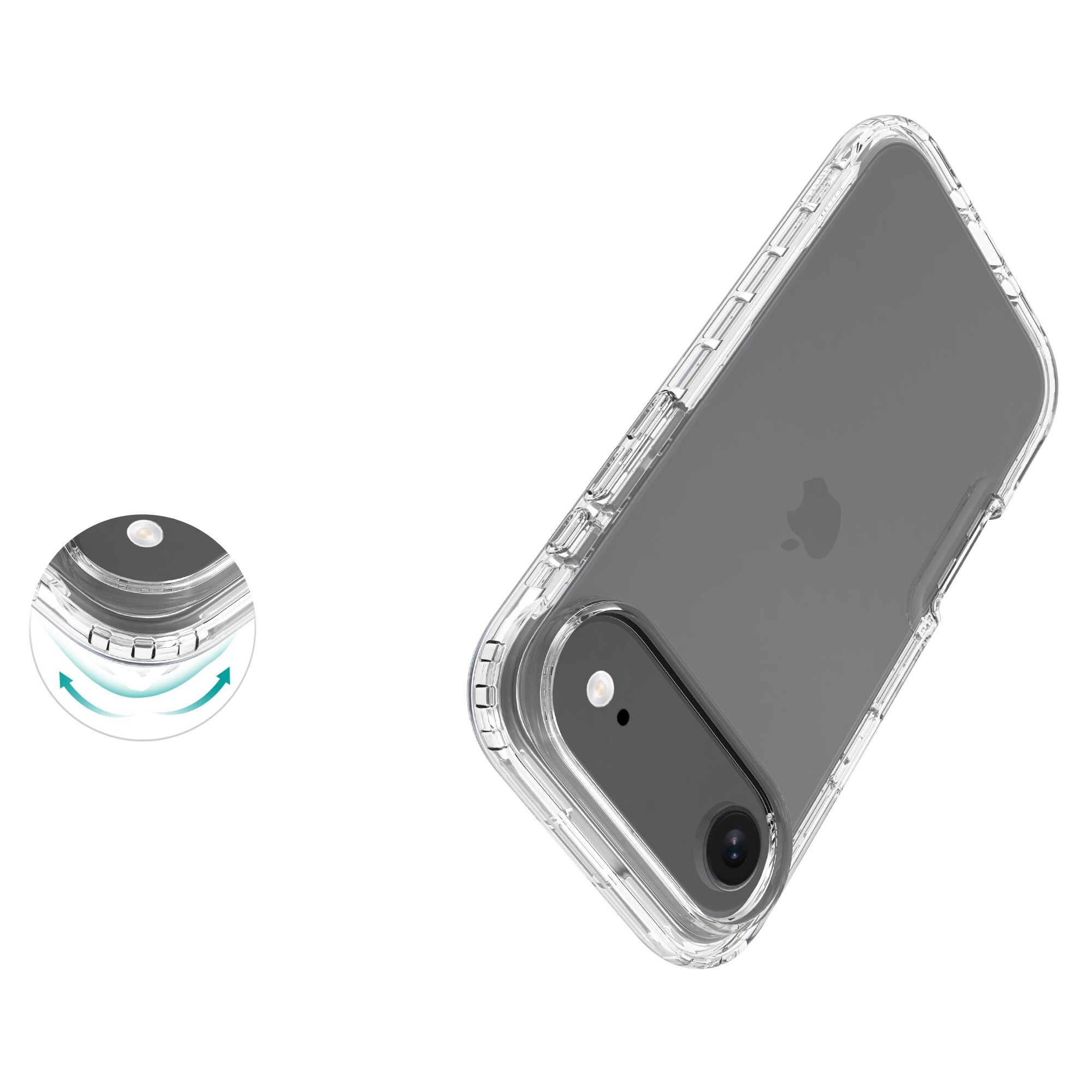 iPhone 17 Air Stødsikkert mobilcover med beskyttelsesramme Gennemsigtig