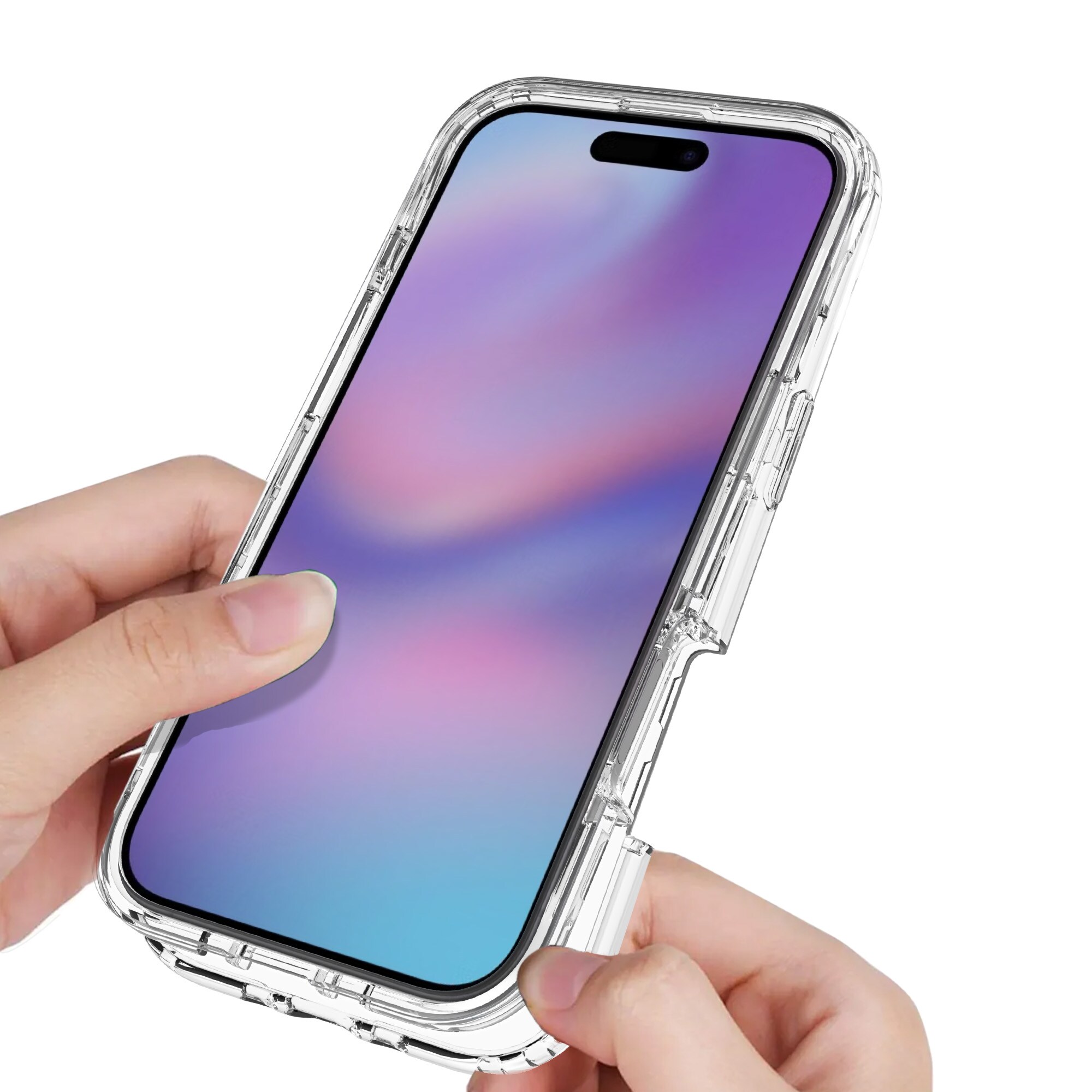 iPhone 17 Air Stødsikkert mobilcover med beskyttelsesramme Gennemsigtig