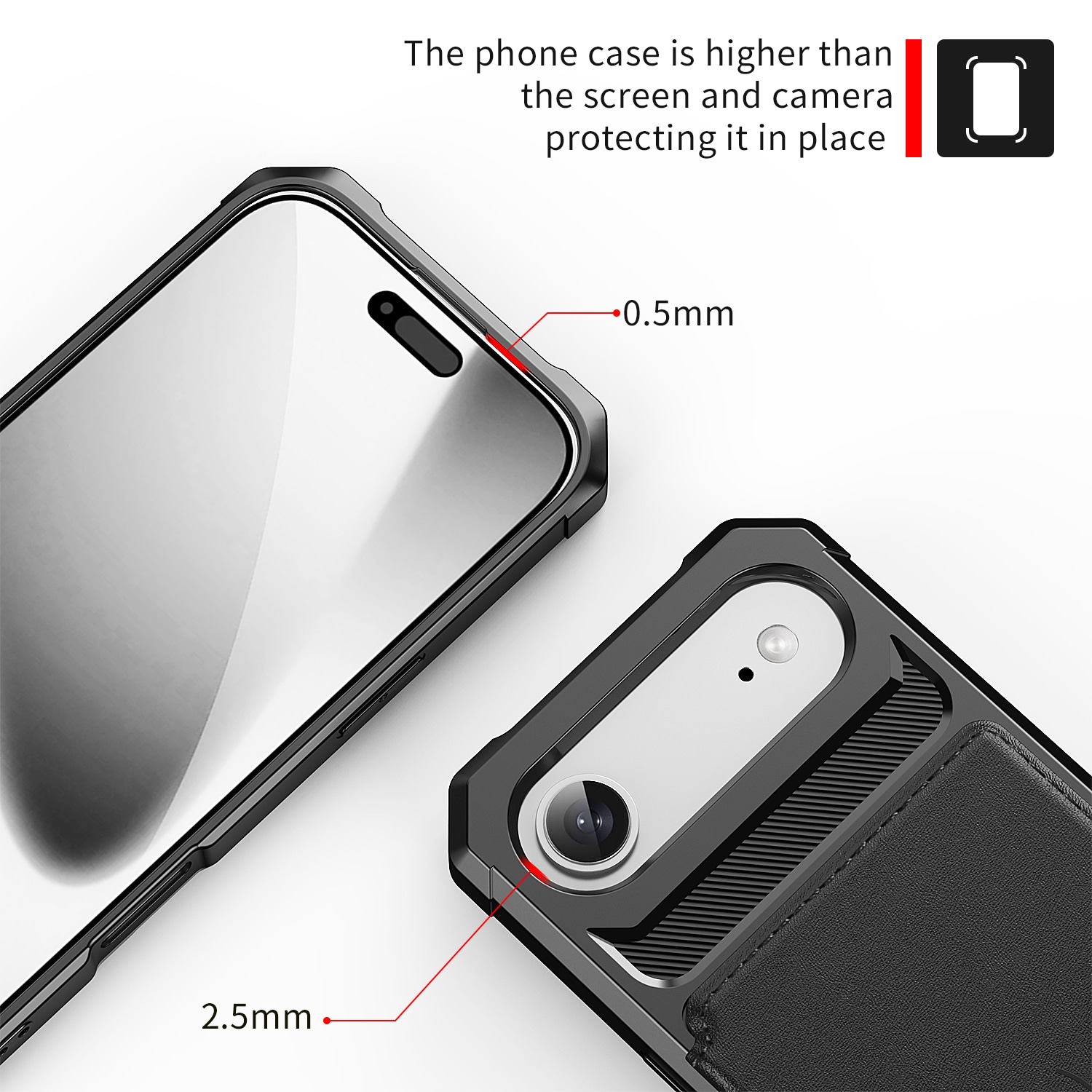iPhone Air Stødsikkert mobilcover med pung, Sort