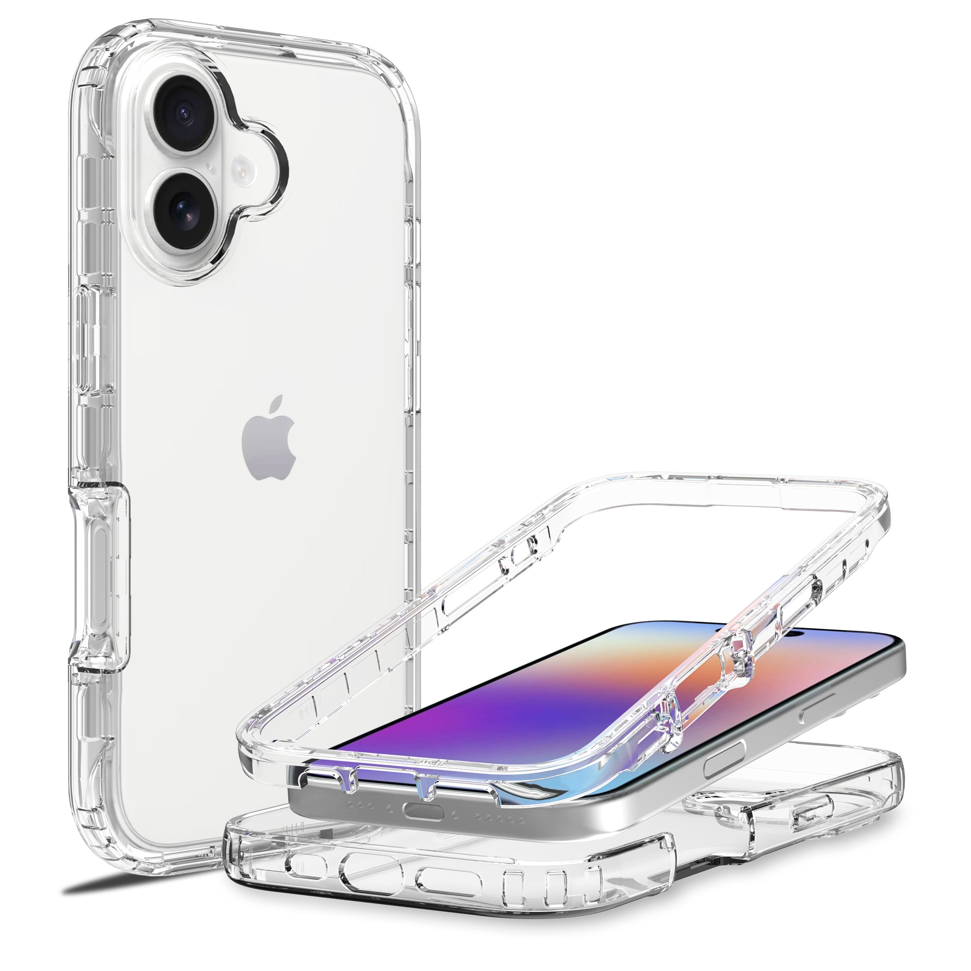 iPhone 17 Mobilcover med beskyttelsesramme, Gennemsigtig