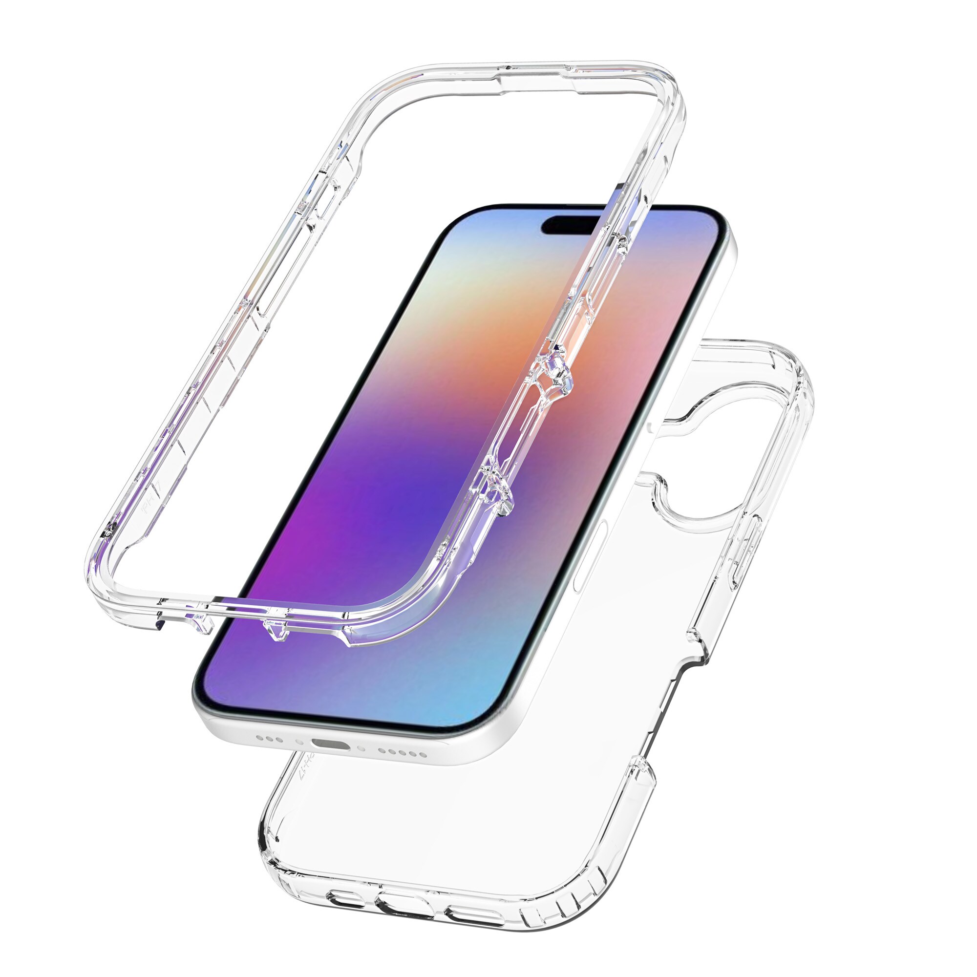 iPhone 17 Mobilcover med beskyttelsesramme, Gennemsigtig