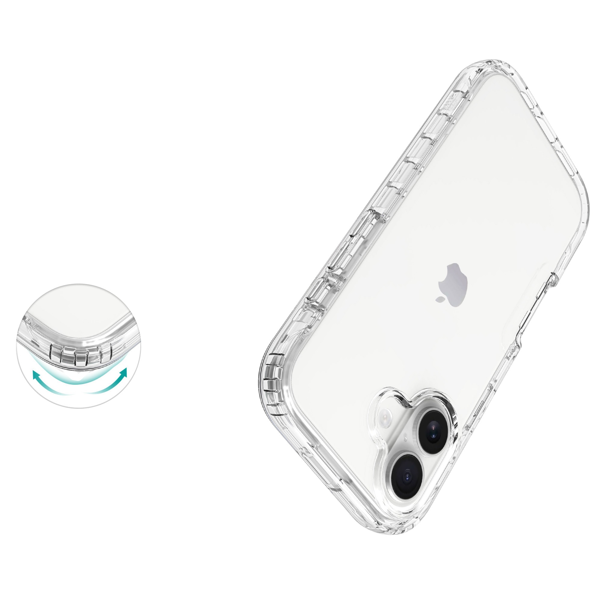 iPhone 17 Mobilcover med beskyttelsesramme, Gennemsigtig