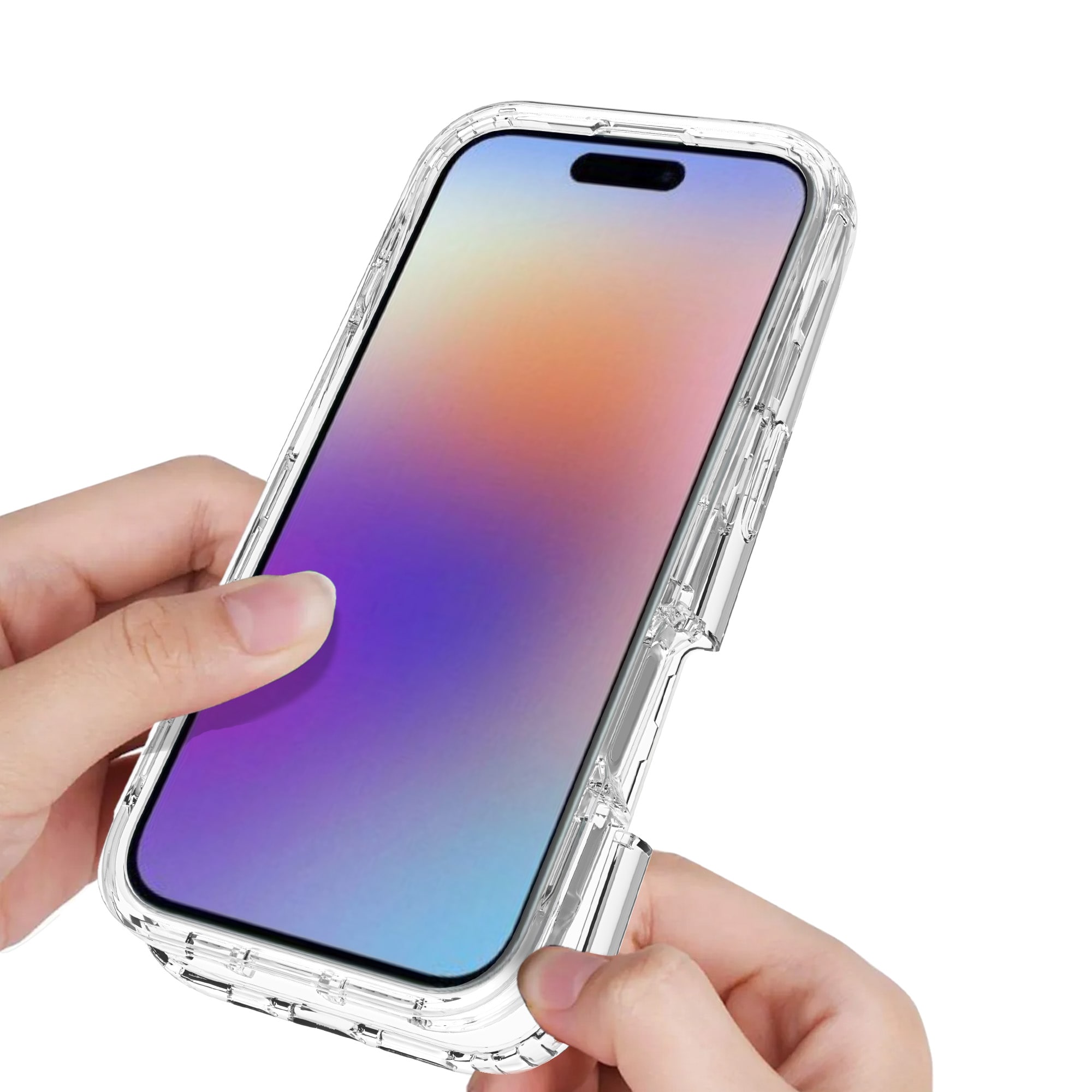 iPhone 17 Mobilcover med beskyttelsesramme, Gennemsigtig