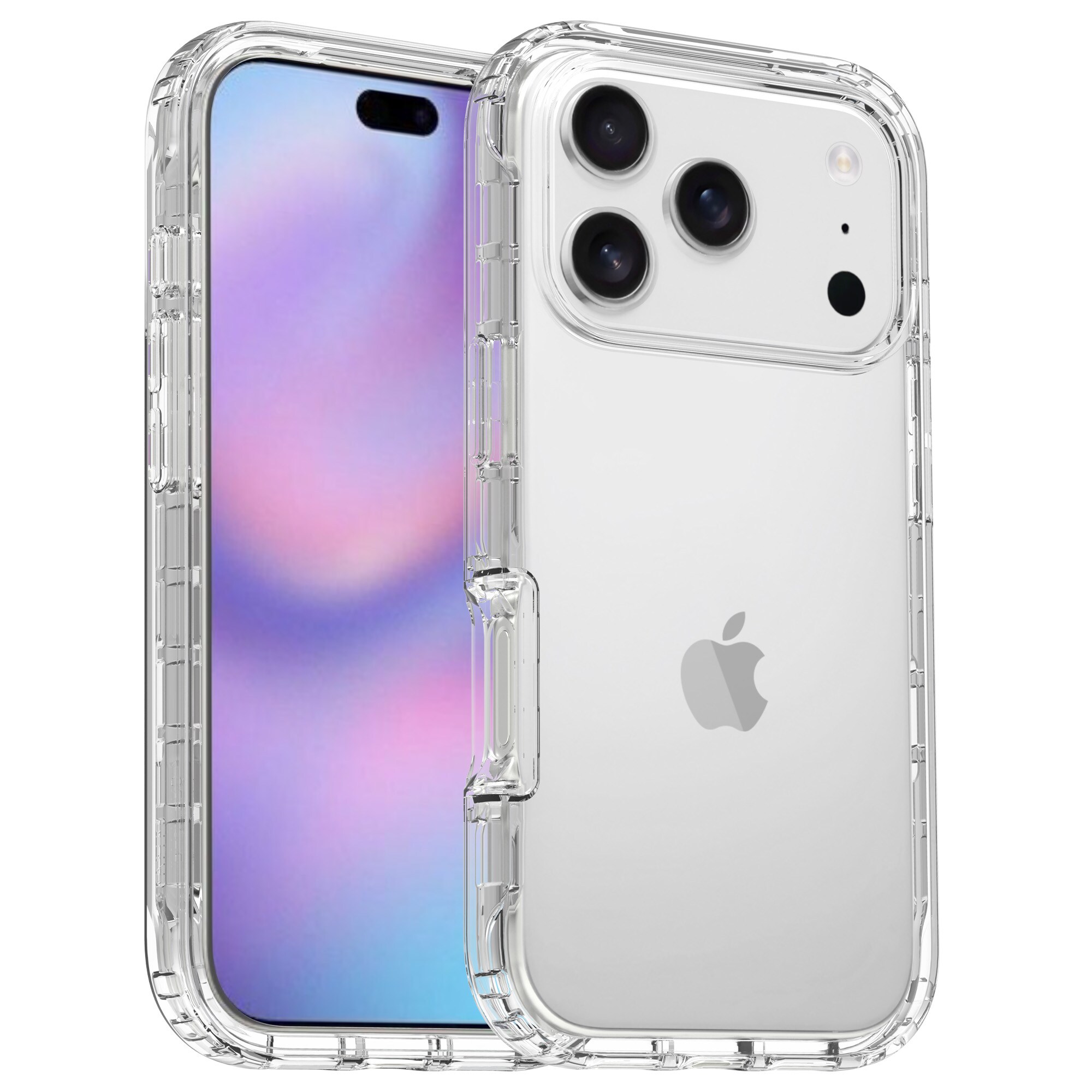 iPhone 17 Pro Mobilcover med beskyttelsesramme, Gennemsigtig