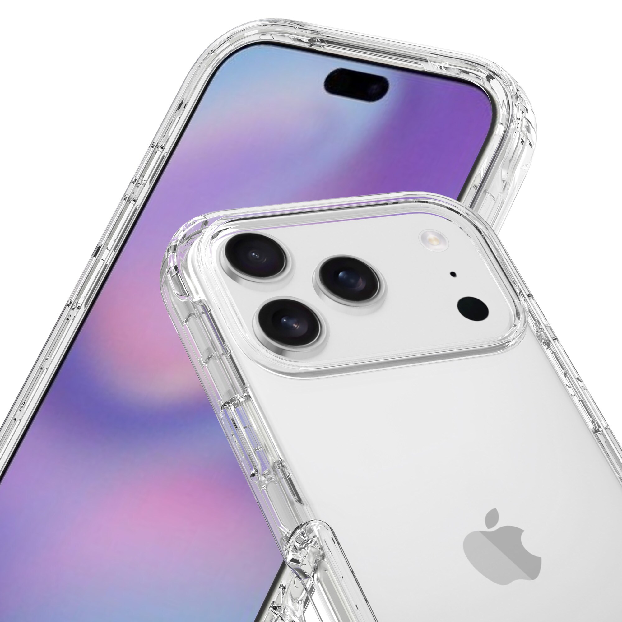 iPhone 17 Pro Mobilcover med beskyttelsesramme, Gennemsigtig