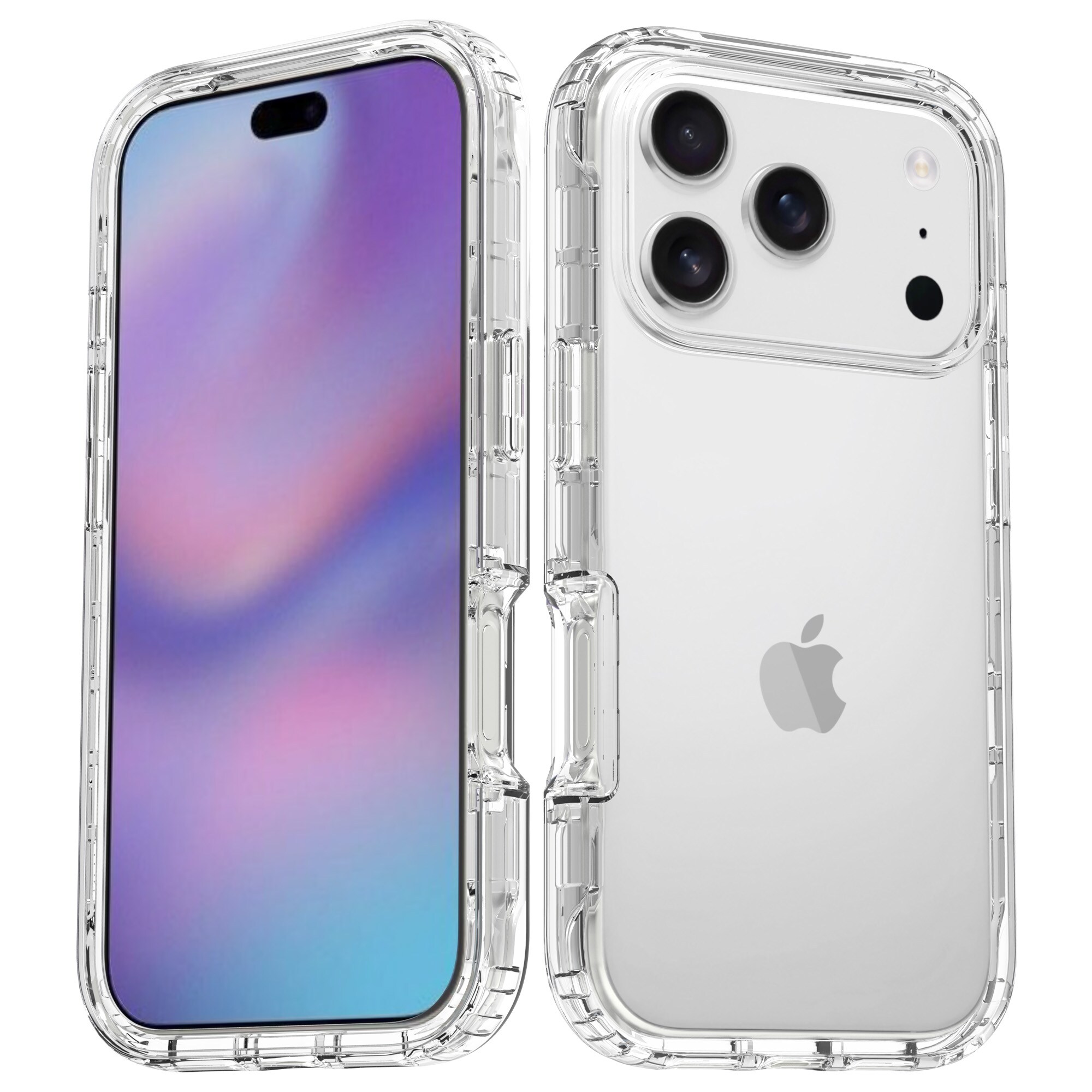 iPhone 17 Pro Mobilcover med beskyttelsesramme, Gennemsigtig