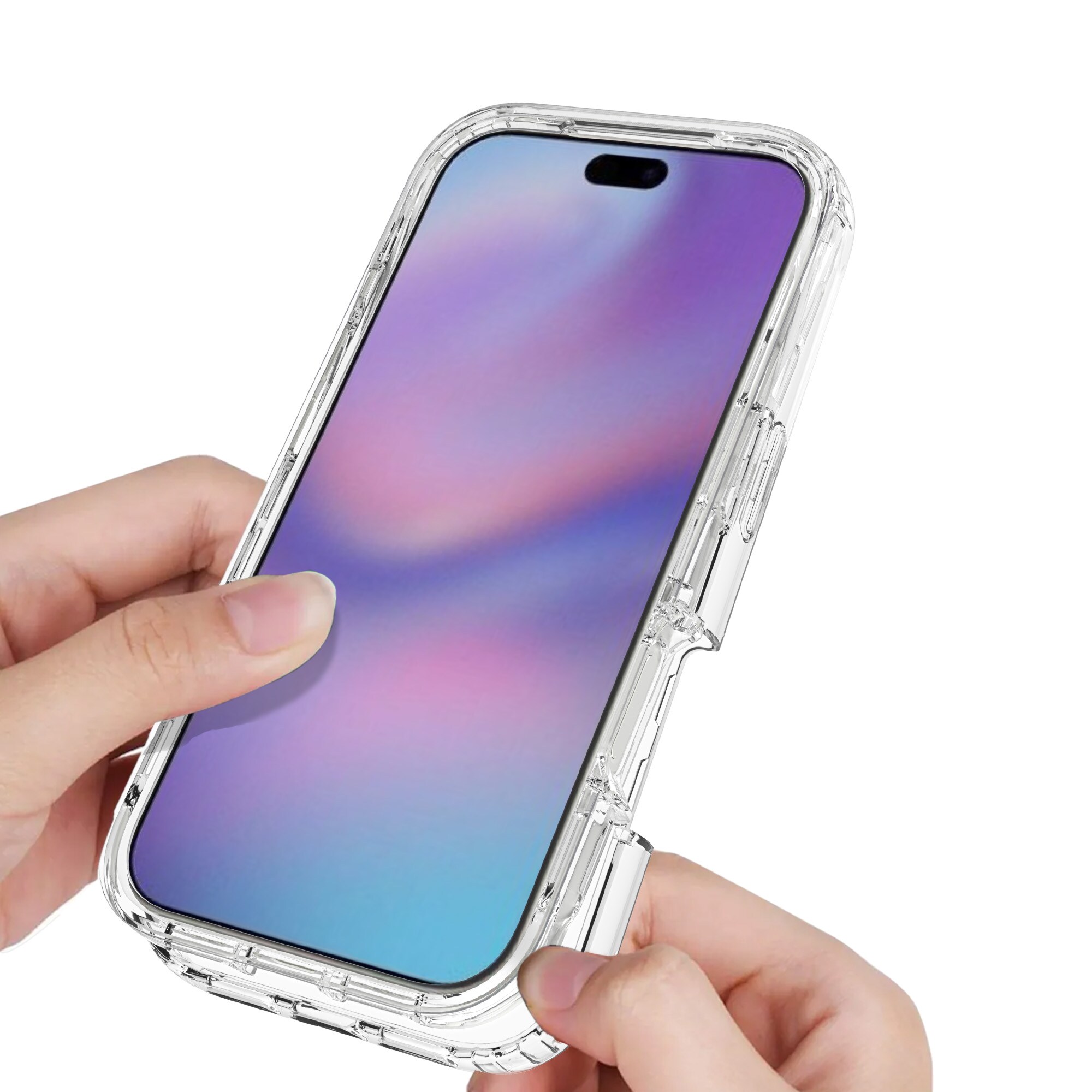 iPhone 17 Pro Mobilcover med beskyttelsesramme, Gennemsigtig