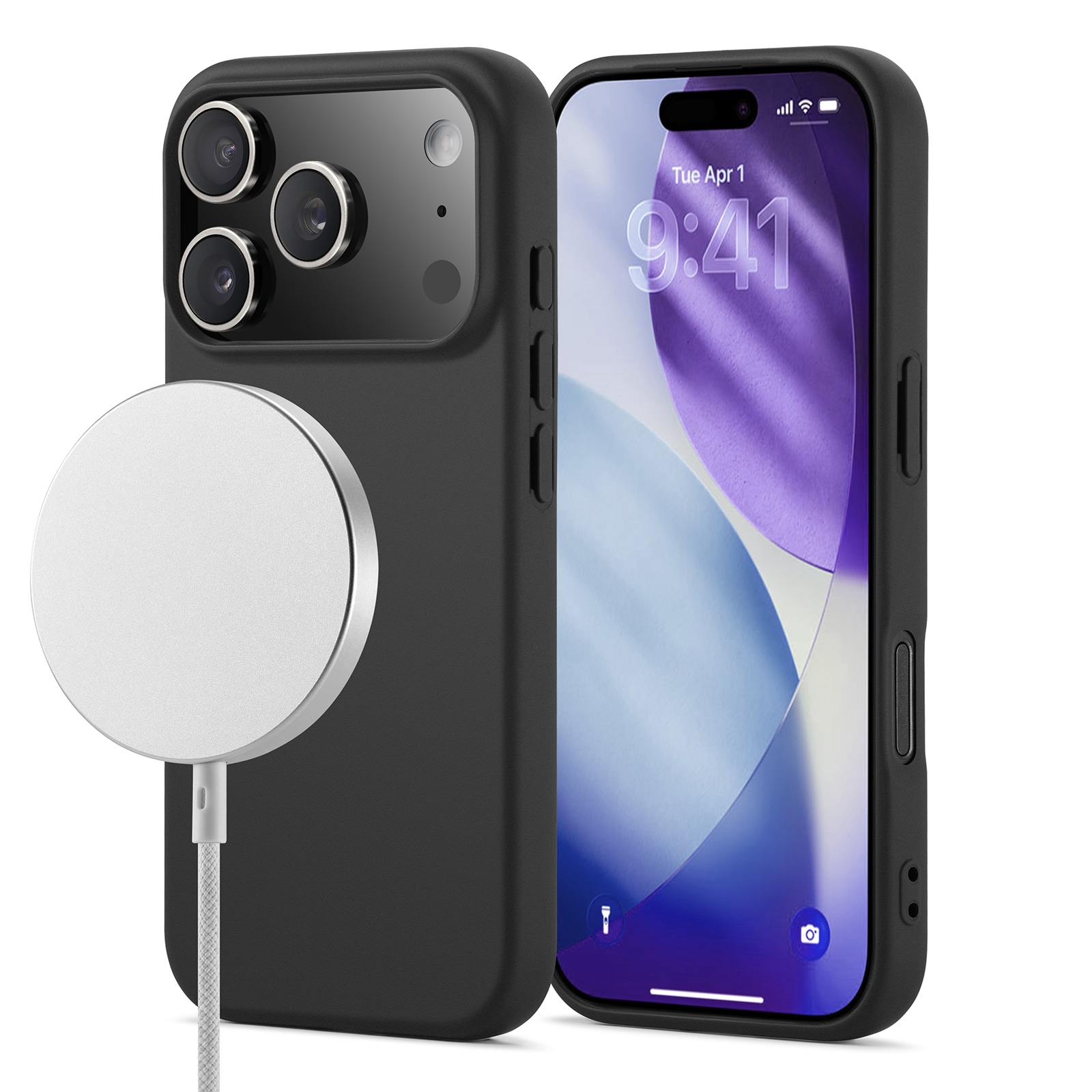 iPhone 17 Pro Max MagSafe mobilcover i TPU, Sort