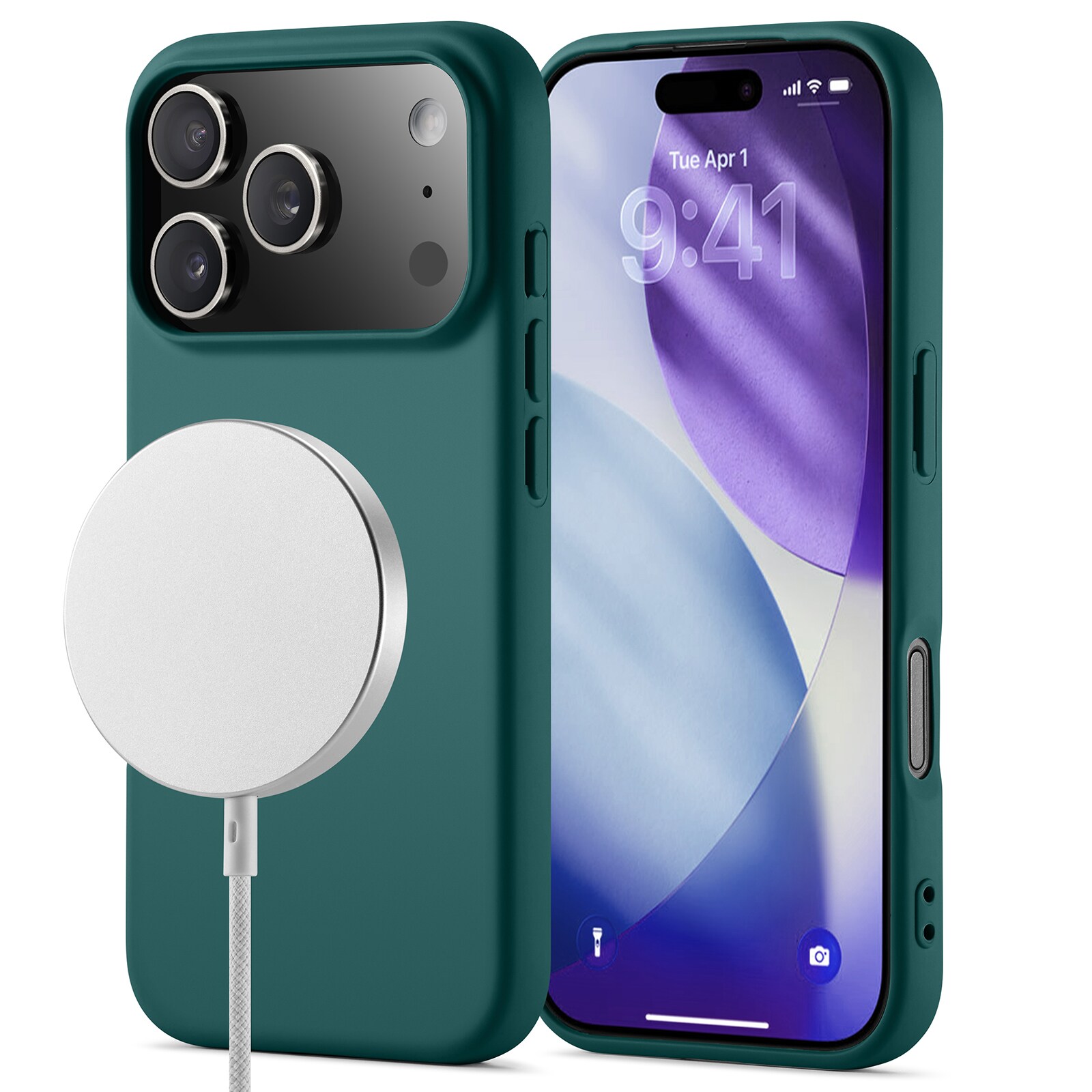 iPhone 17 Pro MagSafe mobilcover i TPU, Mørkegrøn