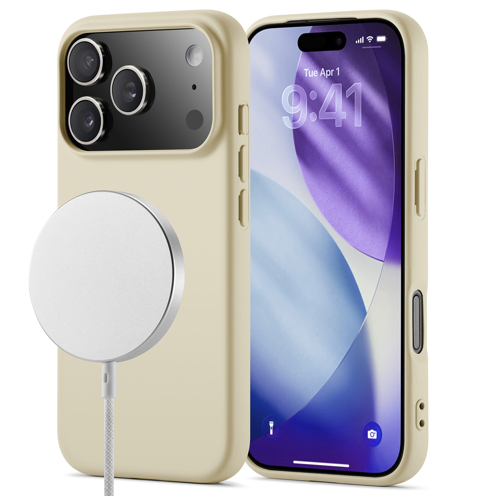 iPhone 17 Pro MagSafe mobilcover i TPU, Beige